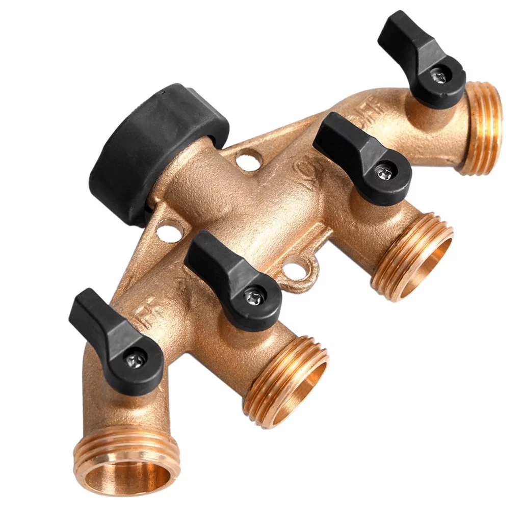 Garden Hose Splitter 4 Way Tap Hose Connectors Water Distributor Switch Valve Kids Pad Sprinkler Trampoline Sprinkler 16 Ft round Sprinklers for Yard Irrigation System Battery Powe Sprinkler Timer