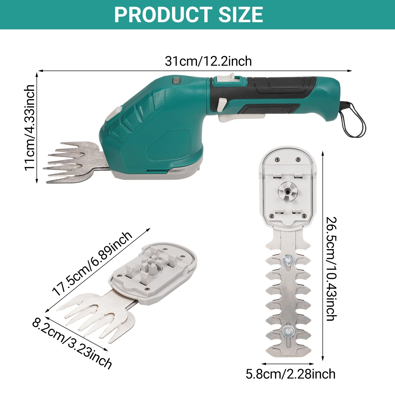 Geevorks Hedge Shears Hedge Clippers Dual Function Cordless Tool for Pruning Shrubs and Trimming Hedges Beautifully
