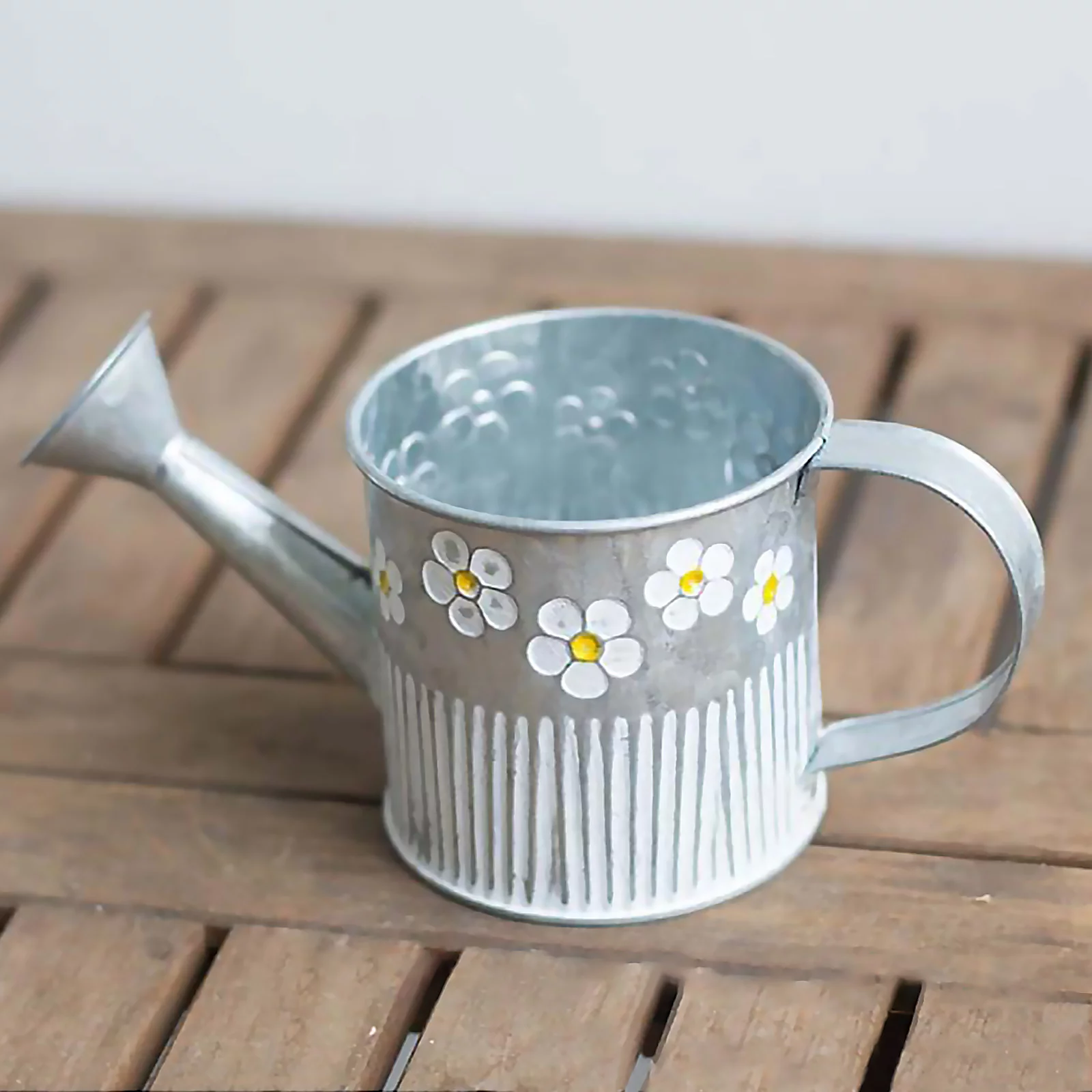 Flower Pot Metal Tin Bucket Planter Pots Vintage Tub Oval With Handle Retro Home Decoration Wedding Window