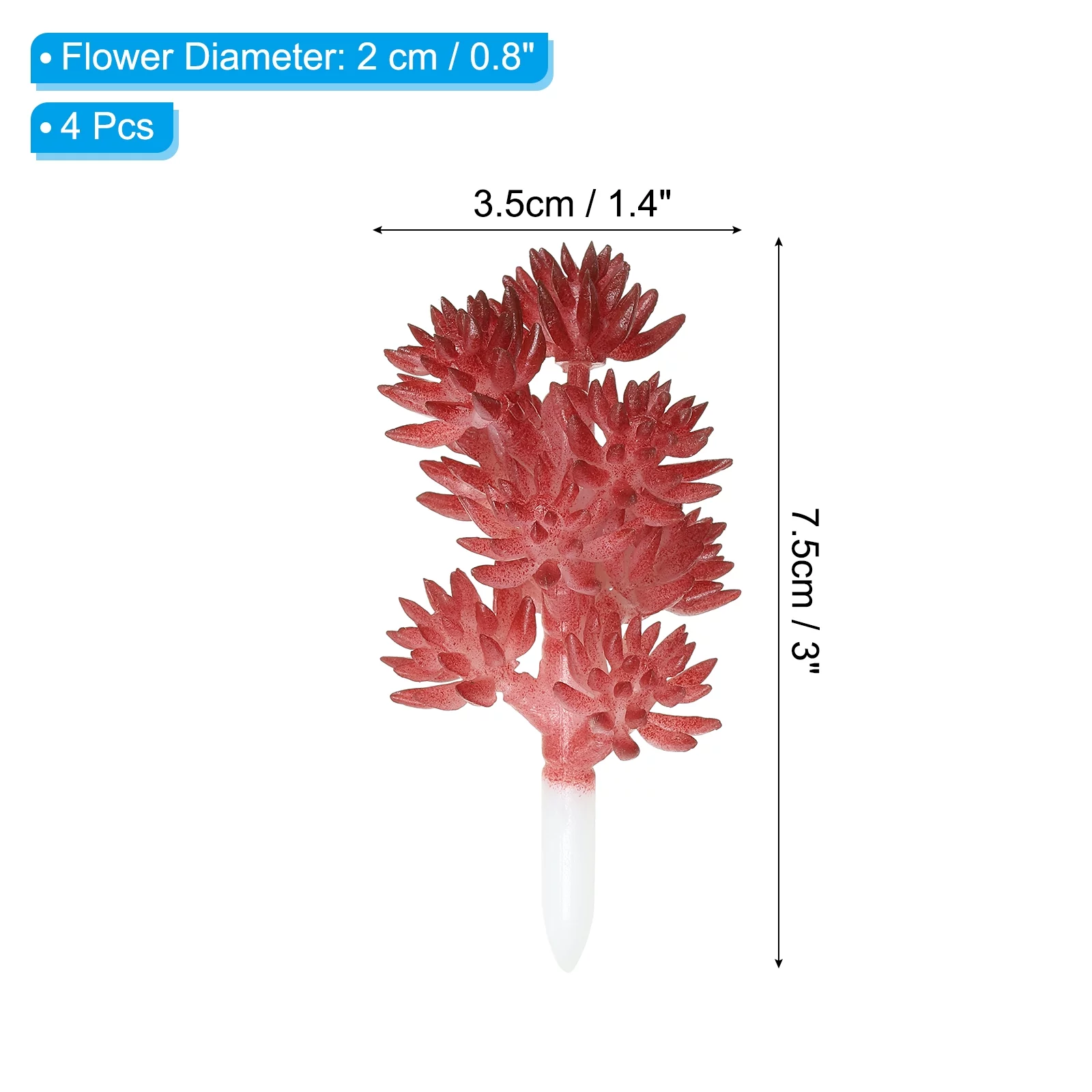 Uxcell Artificial Succulent Plants Fake Succulents Plant Unpotted Realistic Textured Succulents Dark Red 4 Pack