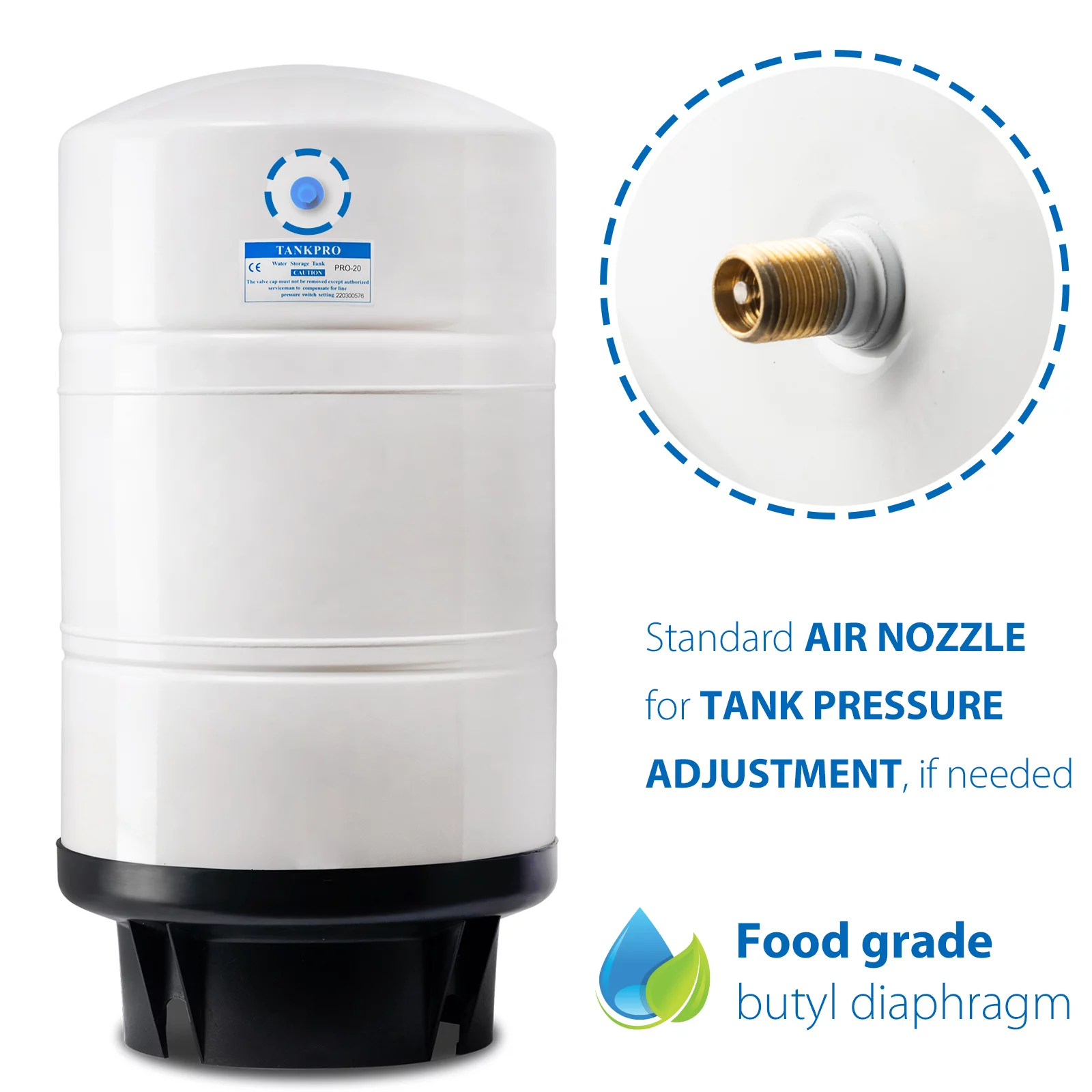 iSpring Water Systems, LLC iSpring Metal/Rubber Reverse Osmosis Pressurized Water Storage Tank T20M