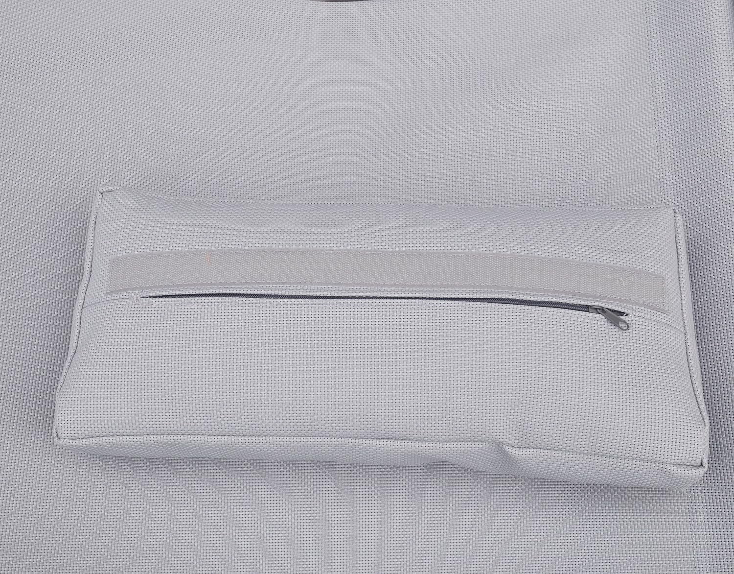 Patio Aluminum Deck Chair, Grey Powder Coated Finish