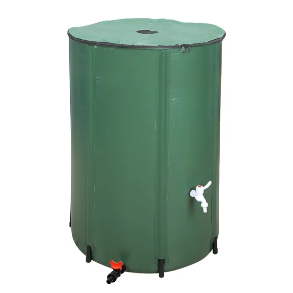 Fithood 100 Gallon Folding Rain Barrel Water Collector Green