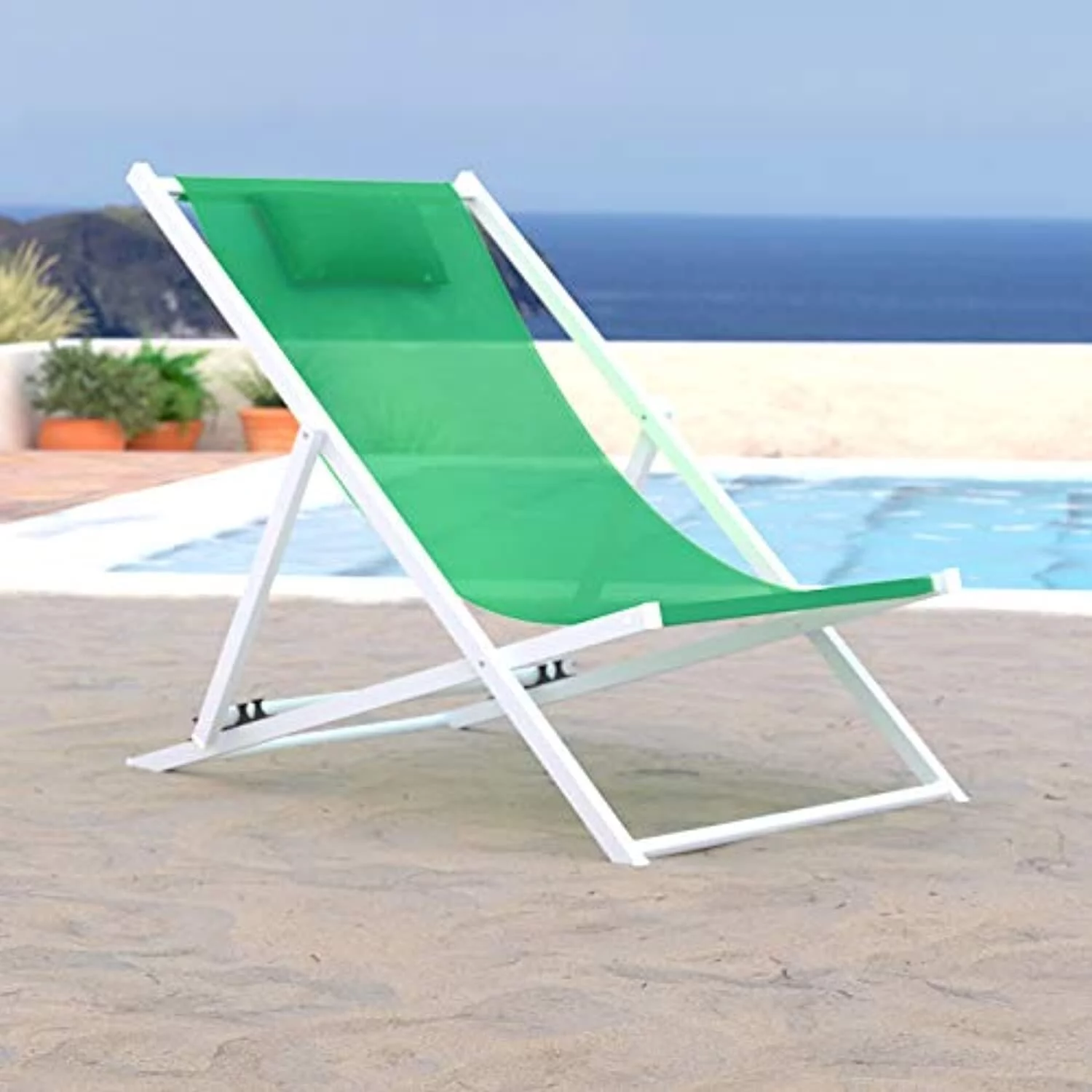 HomeStock Southwestern Sanctuary Outdoor Sling Lounge Chair With Headrest