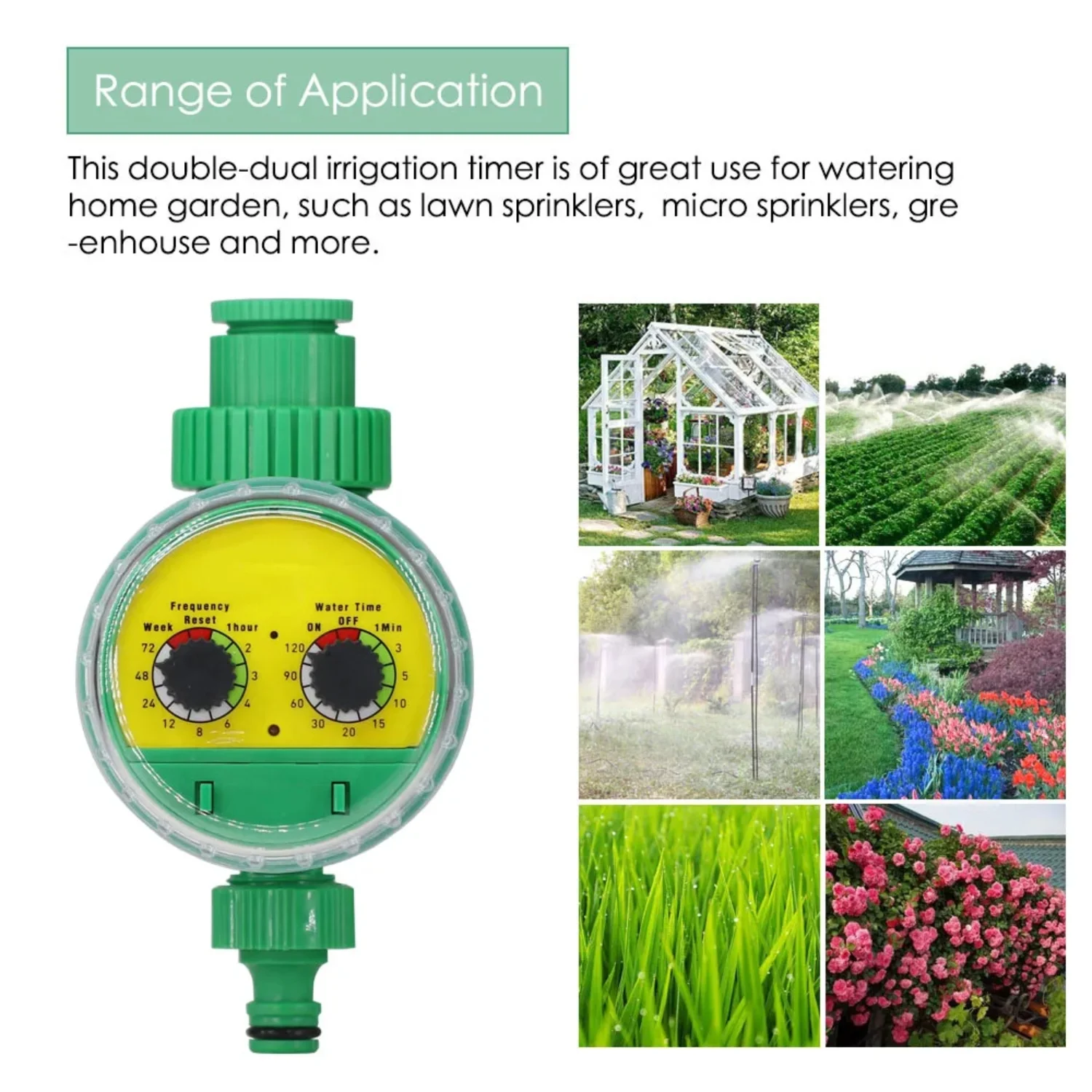 Automated Programmable Garden Watering Timer for 16mm 1/2” 3/4” Pipe - Mechanical Irrigation Controller Valve with Drip Sprinkler Tool - Easy-to-Use Sprinkler System Timer