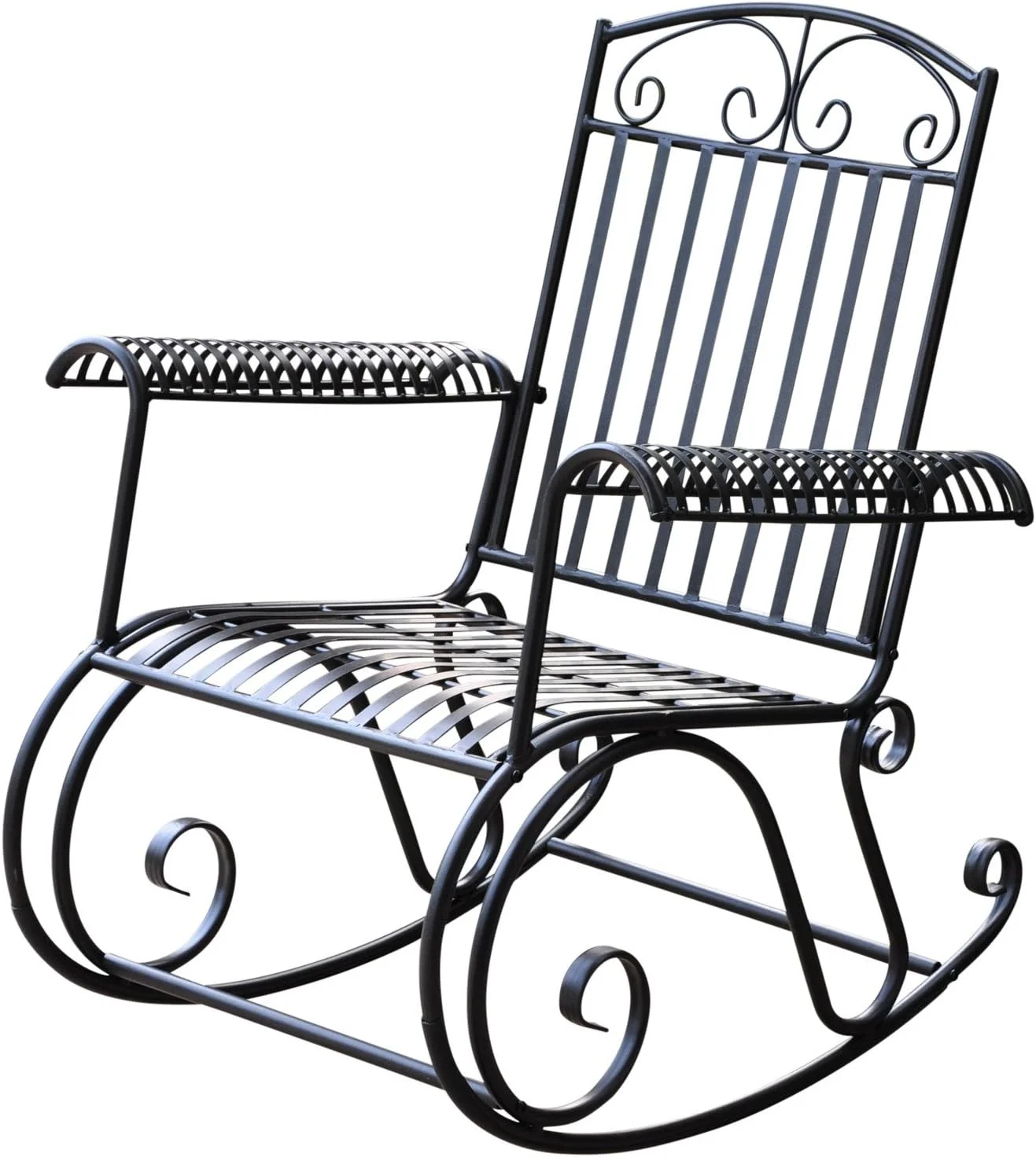 Iron Scroll Patio Rocker