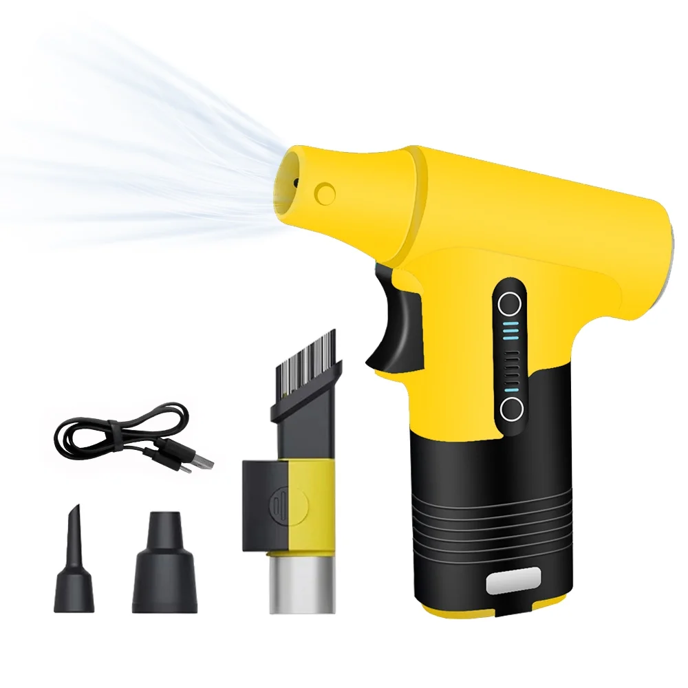 Electric Air Duster,Blower Portable Handheld Turbo Fan And Computers Built-in Battery Compressed Air Cars 130000rpm Turbo Fan Removal Blower Dual-purpose Removal Air 130000rpm Turbo