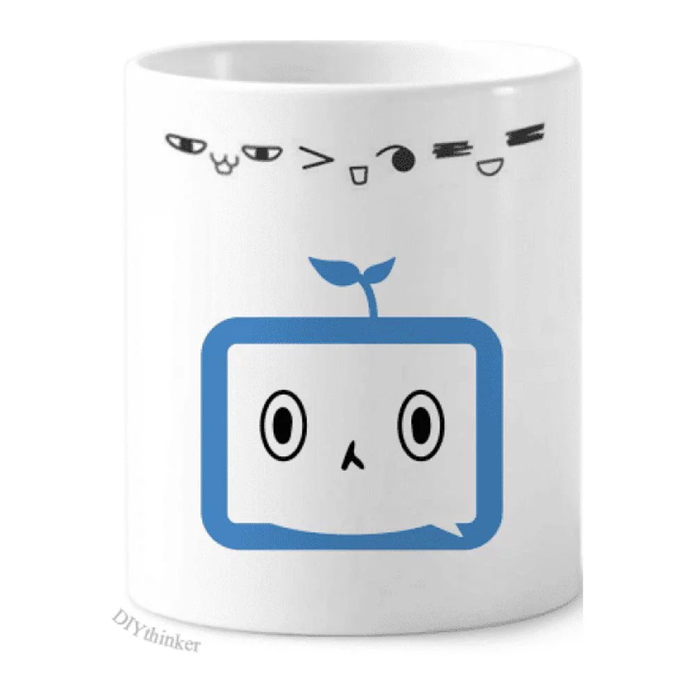 Saplings Lovely Small TV Face Original Toothbrush Mug Cup Cartoon Lovely Pen Holder