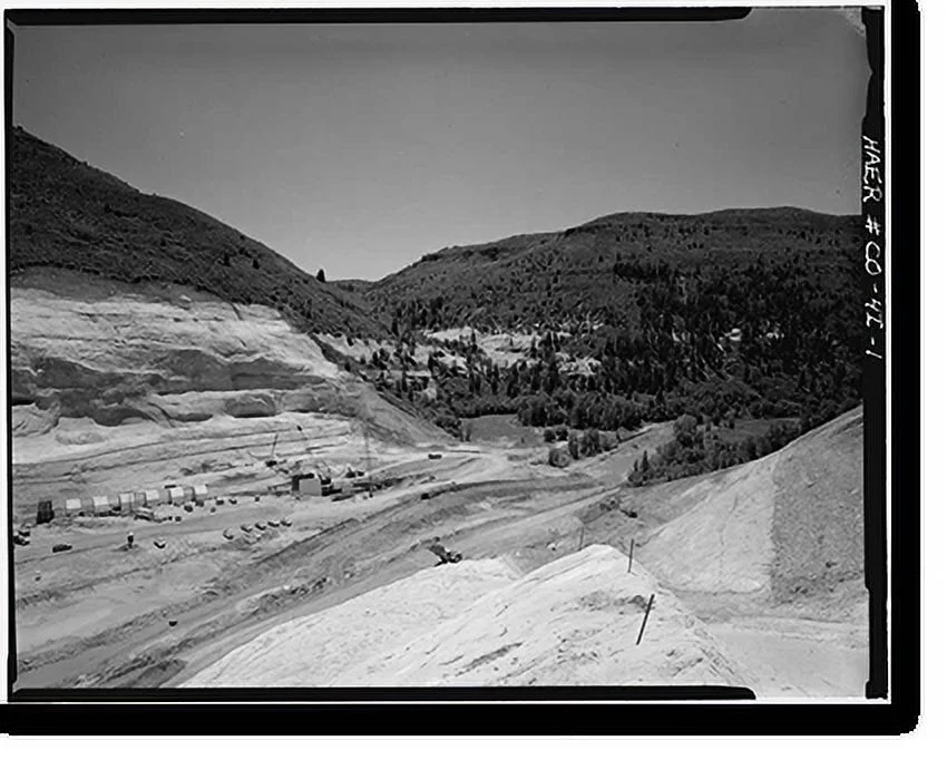 Historic Framed Print, Montezuma Valley Irrigation Company System, McPhee Dam Site, Dolores vicinity, Montezuma County, CO, 17-7/8