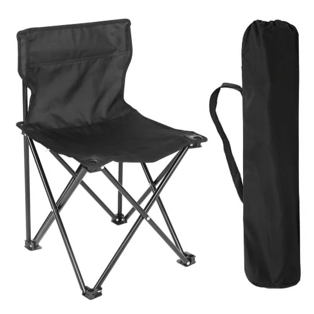 Portable Folding Camping Chair with Carry Bag for Adults, Collapsible Anti-Slip Padded Oxford Cloth Stool for Beach, Hiking, Fishing, Gardening, Picnic