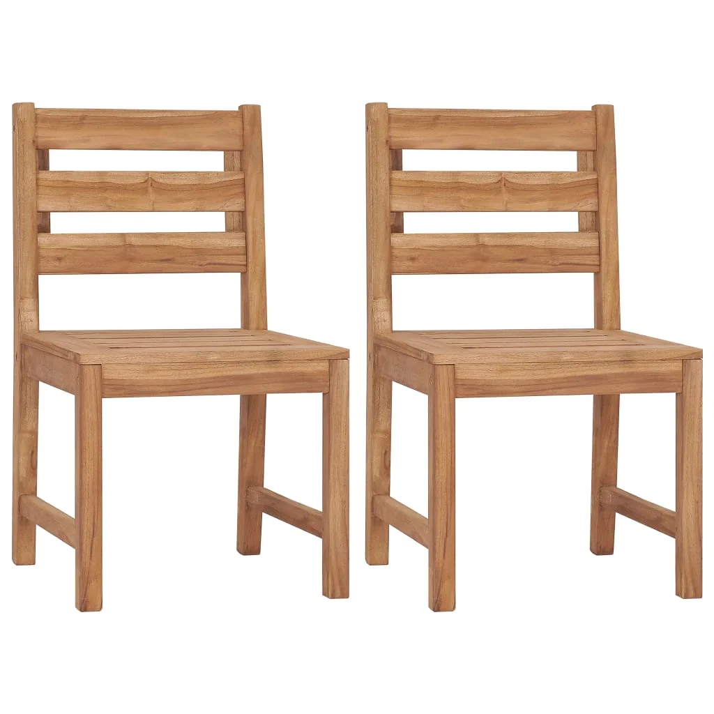 Tomshoo Patio Chairs 2 pcs Solid Teak Wood