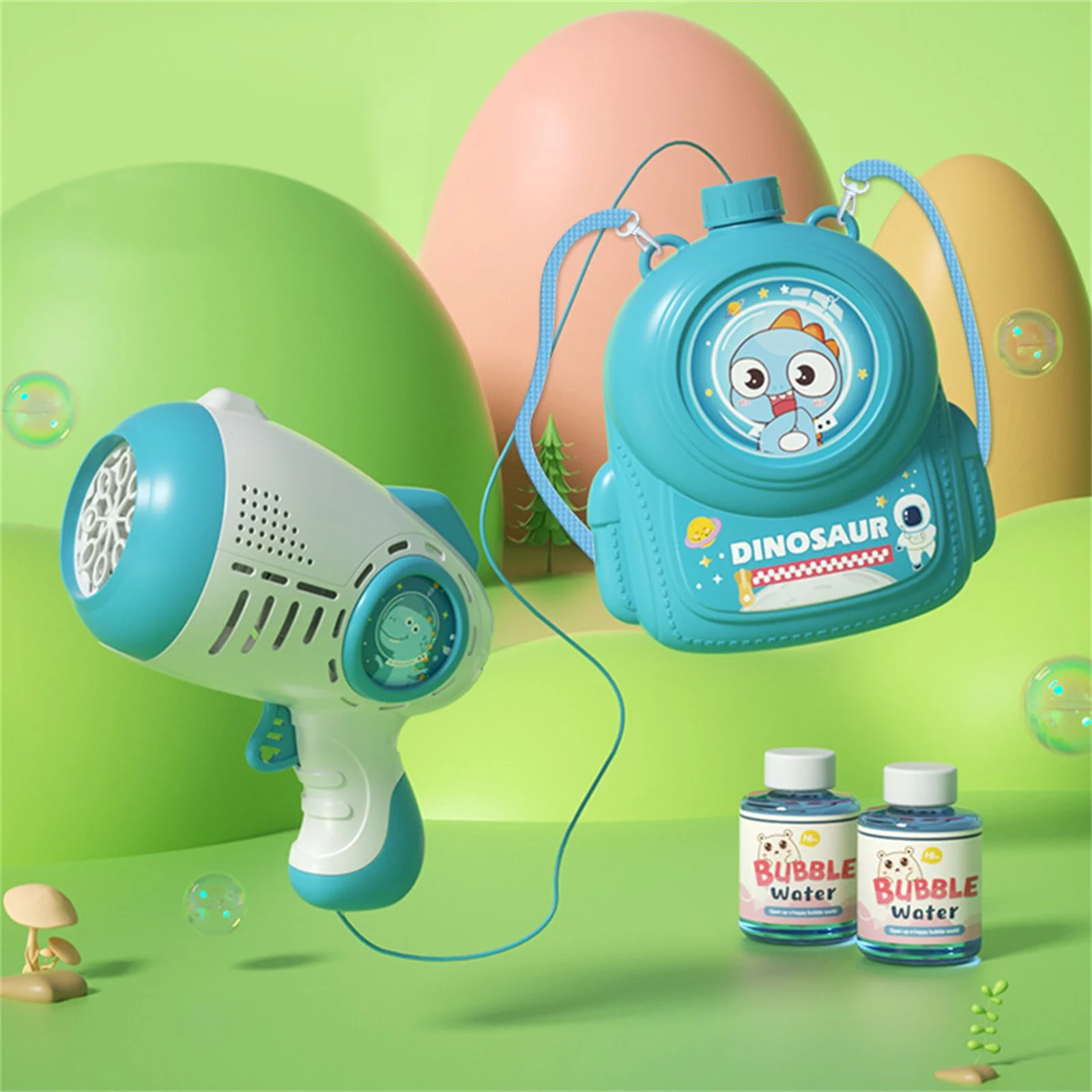 pdqouc Summer Children's Dinosaur Backpack Bubble Machine Double Shoulder Multi Hole Fully Automatic Large Capacity Handheld Space Bubble 200ml Little Children Outdoor Toys Gifts