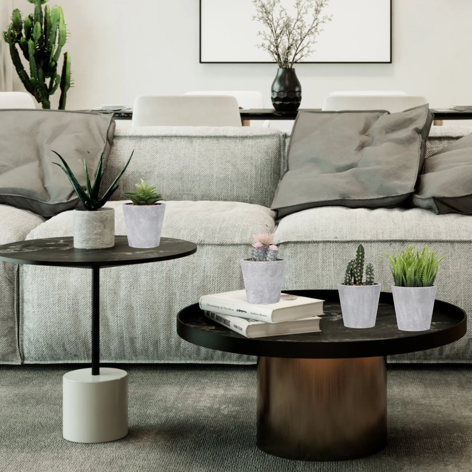 4PCS Artificial Plants in Pots Set