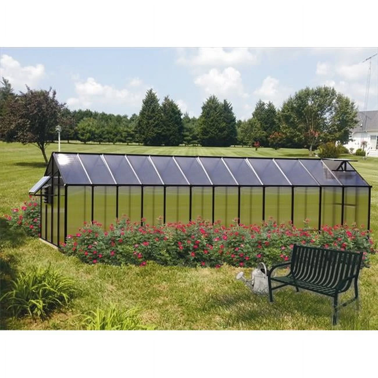 Monticello  8 x 24 Ft. Greenhouse- Black - Mojave