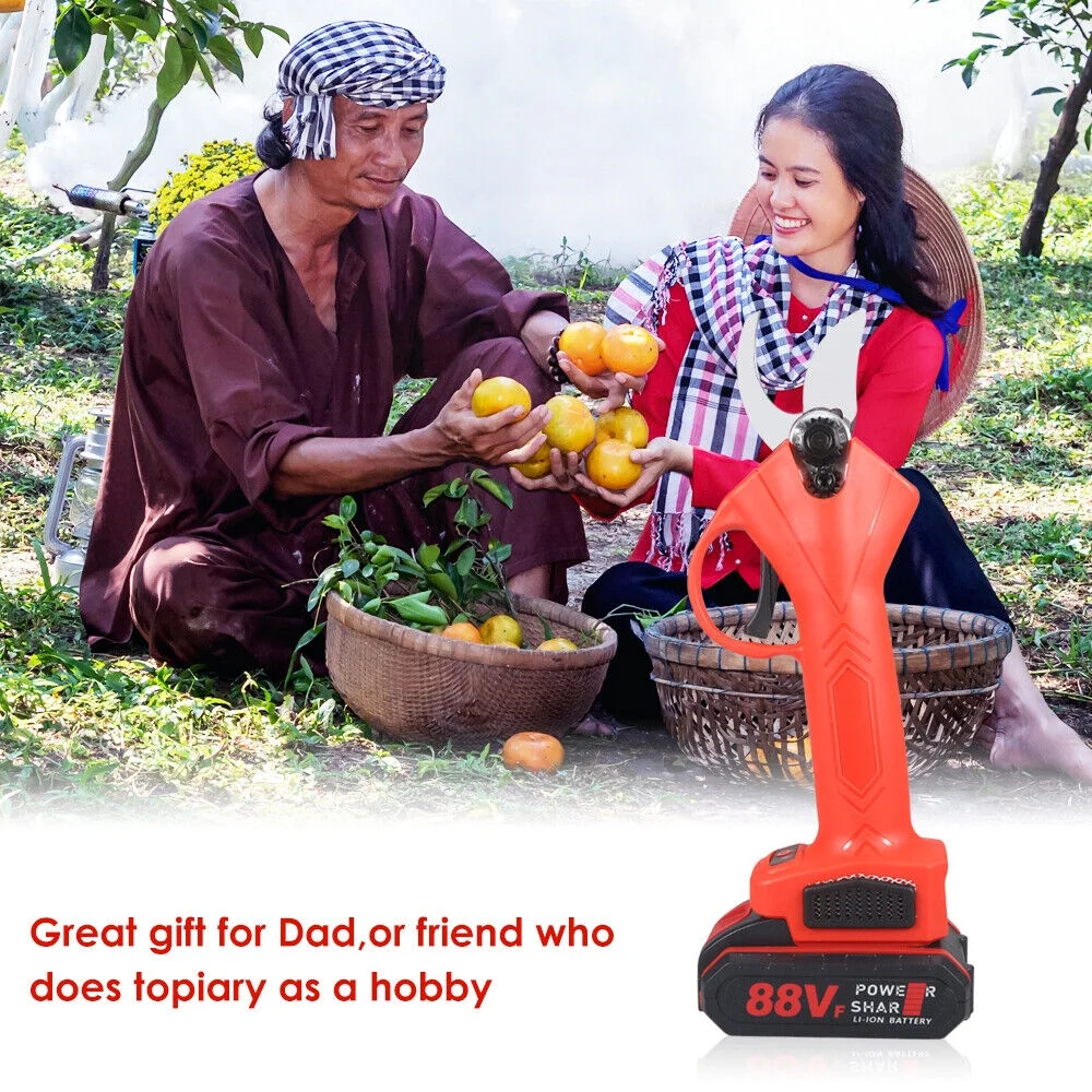 Electric Pruning Shears Cordless Cutter Pruner Scissors Branch Nursery W/Battery