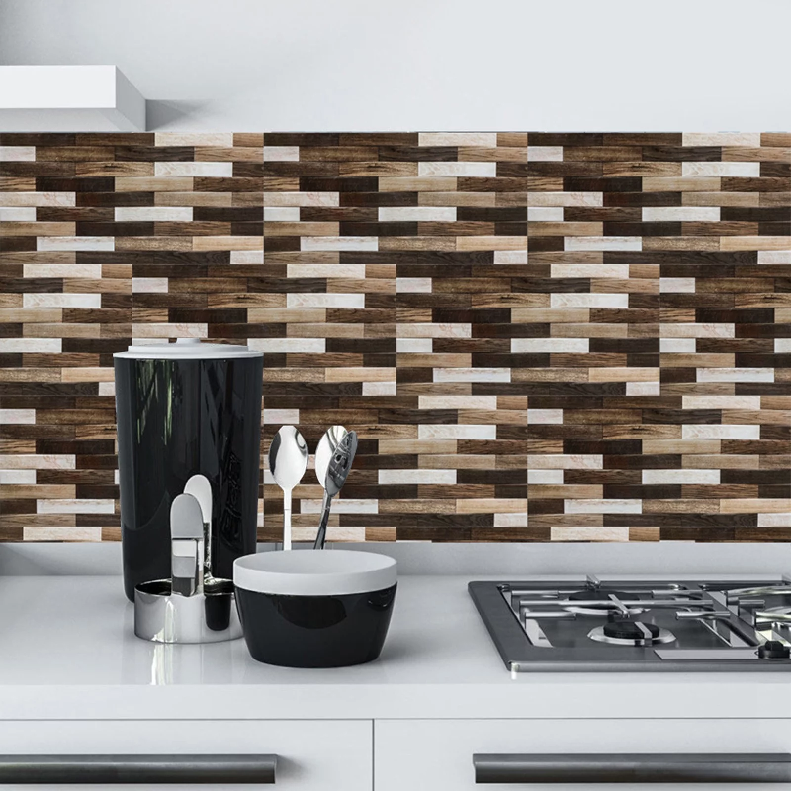 1Set 10PC 3D Tile Sticker Self Adhesive DIY Waterproof Tile Wall Sticker Bubble Wall Decal