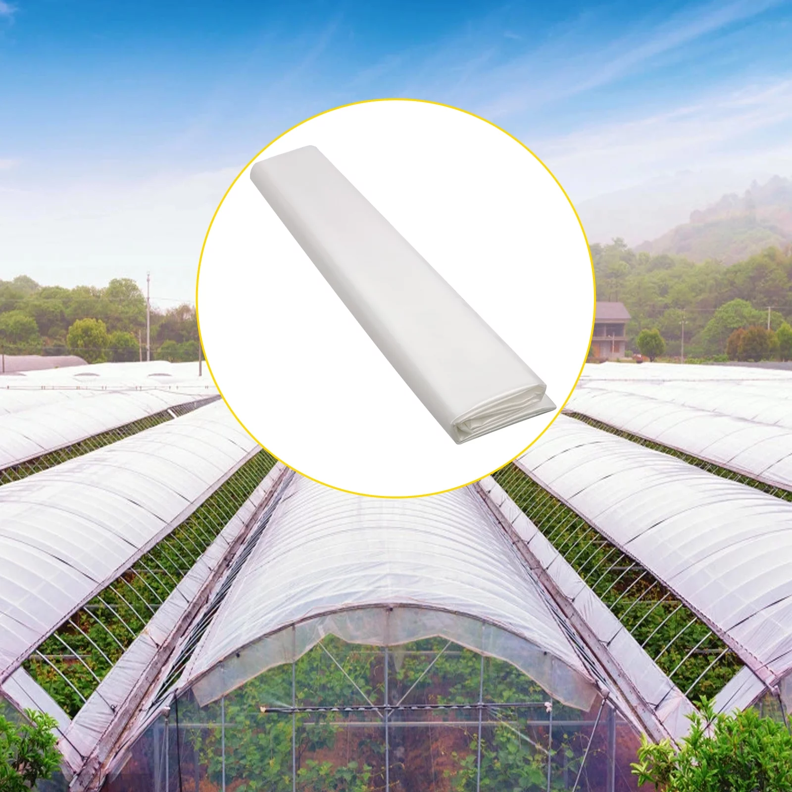 BENTISM Greenhouse Film Greenhouse Plastic Polyethylene Cover 24 ft x 100 ft 6 mil
