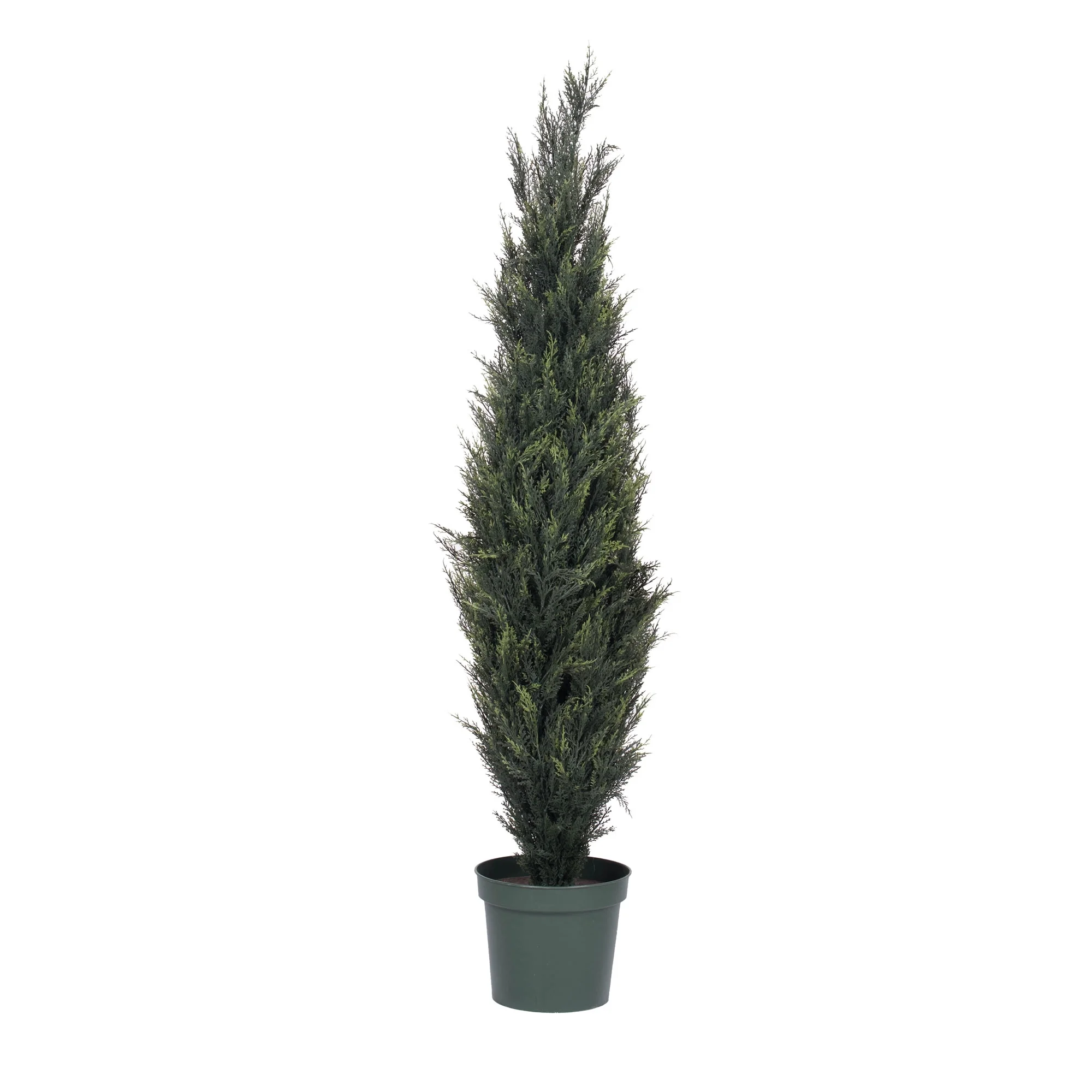 Vickerman 6' Artificial UV Resistant Pond Cypress Tree in Two Tone Green Pot.