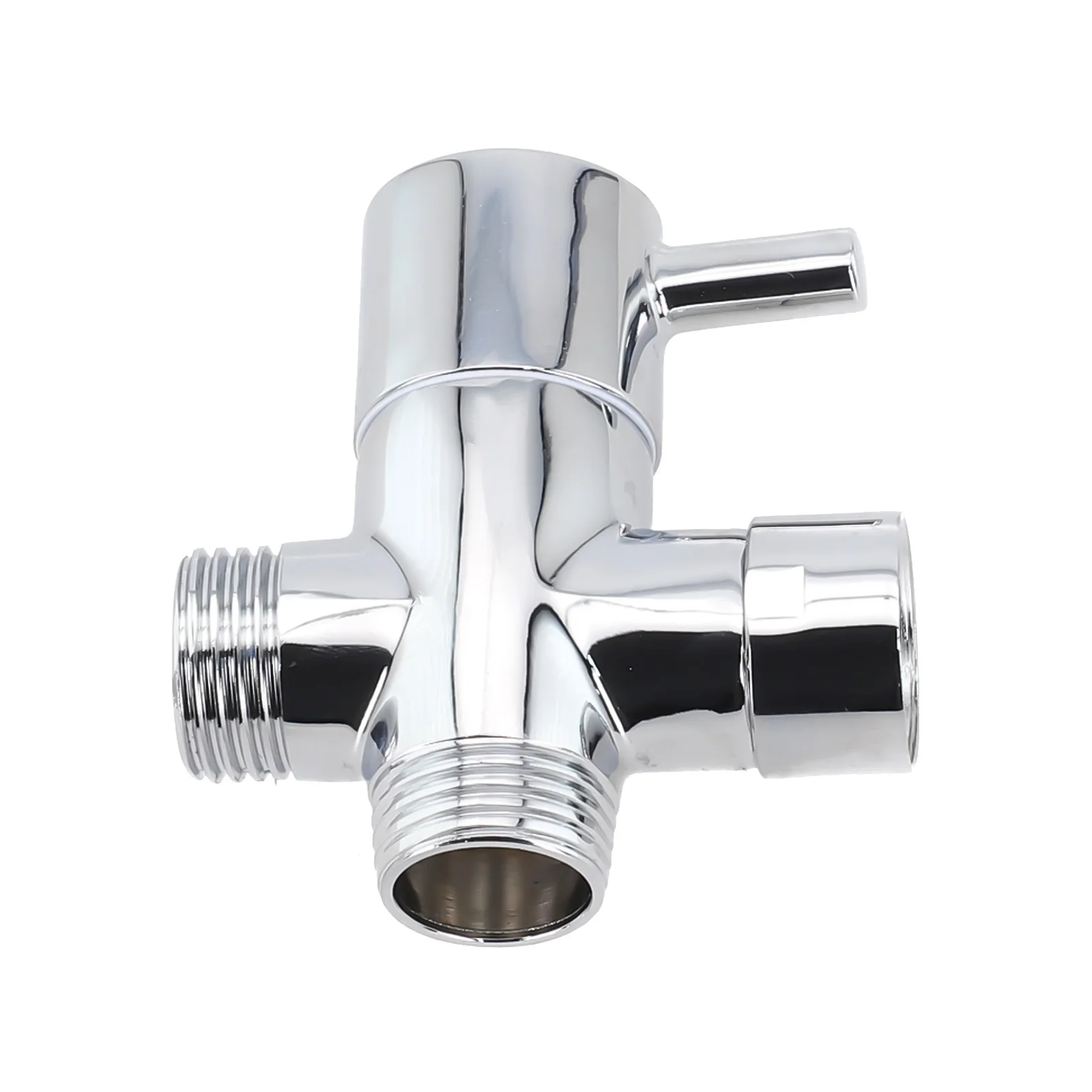 G1/2in 3 Way Brass Diverter Valve T-adapter Converter Chrome for Shower Head