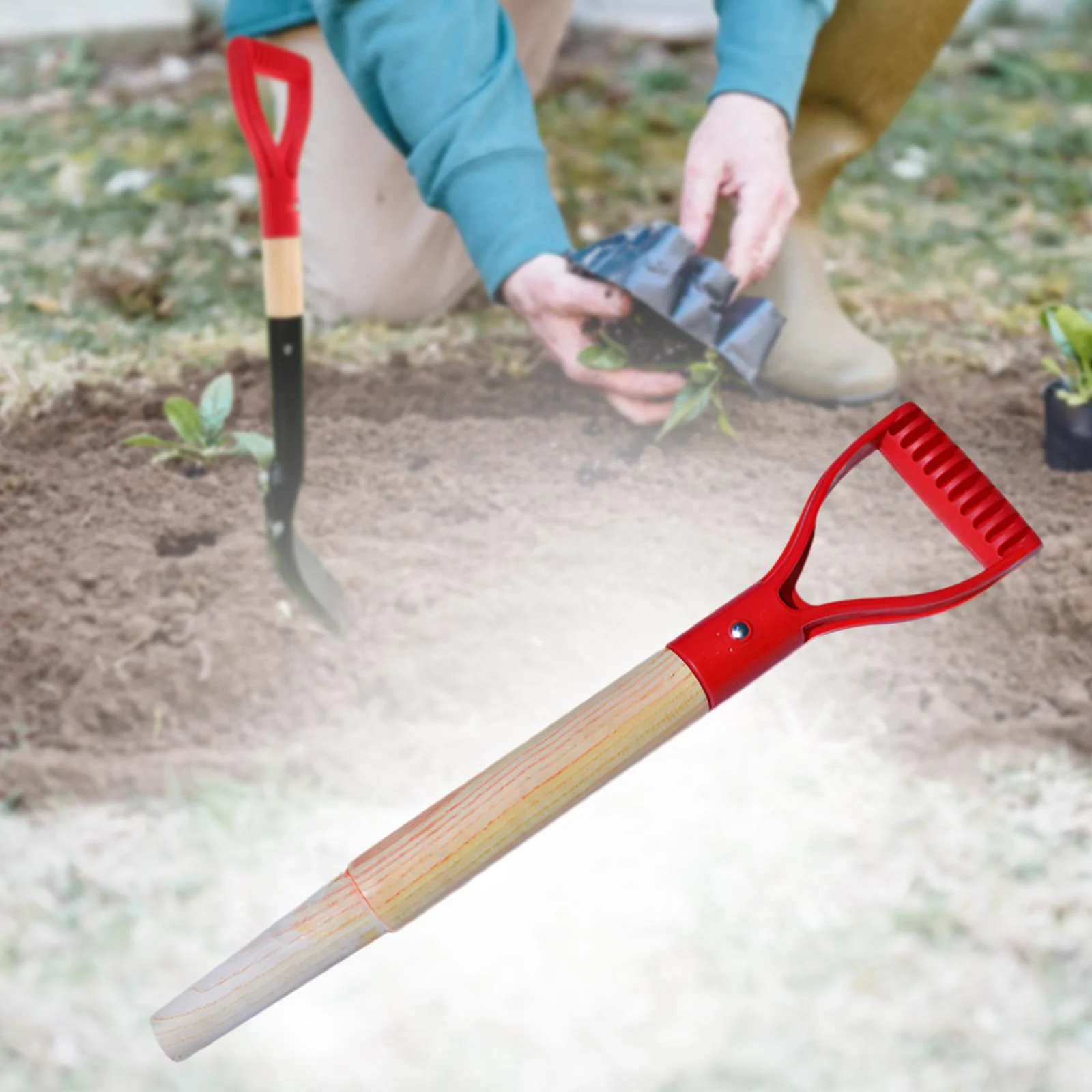 kesoto Wooden Handle Replacement Handle Multiuse Long Handle Accessories Gardening Tool Spade Handle for Decorative Backyard Camping 46cm