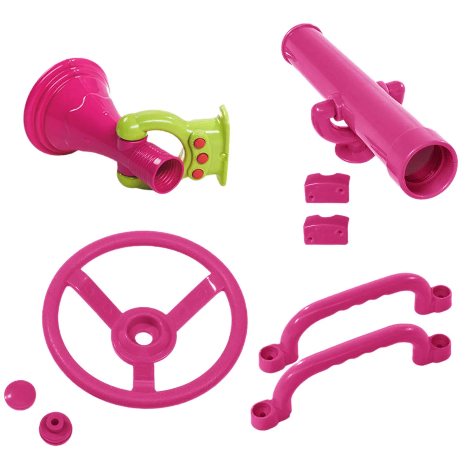 Rushawy 4 Pieces Playground Accessories Pink Pirate Ship Wheel for Kids for Backyard