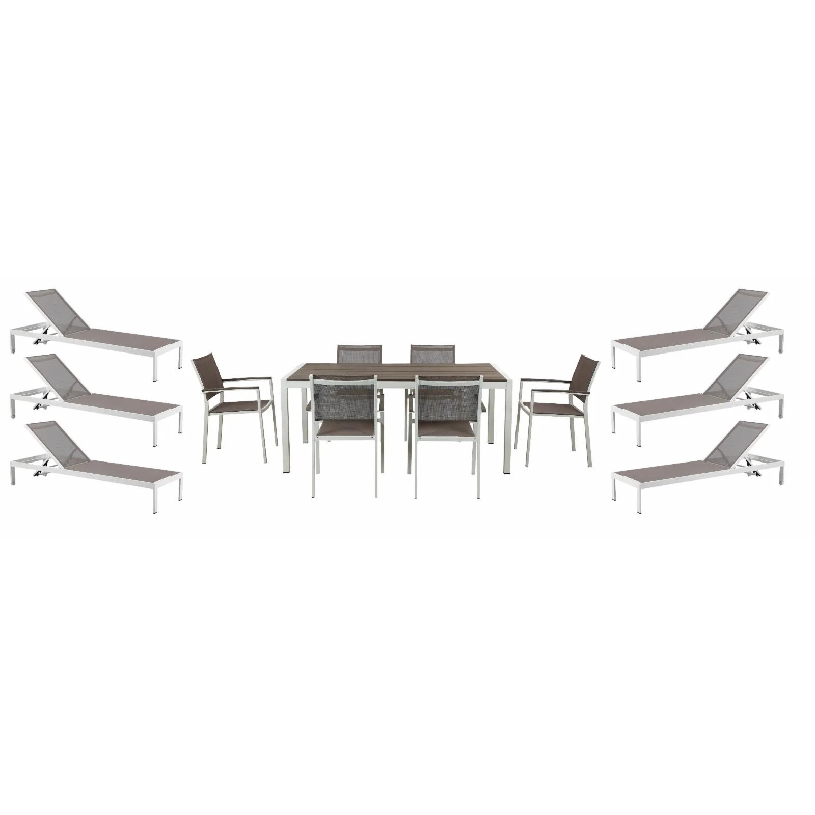 Pangea Home David 13 Piece Aluminum and Resin Outdoor Dining Set