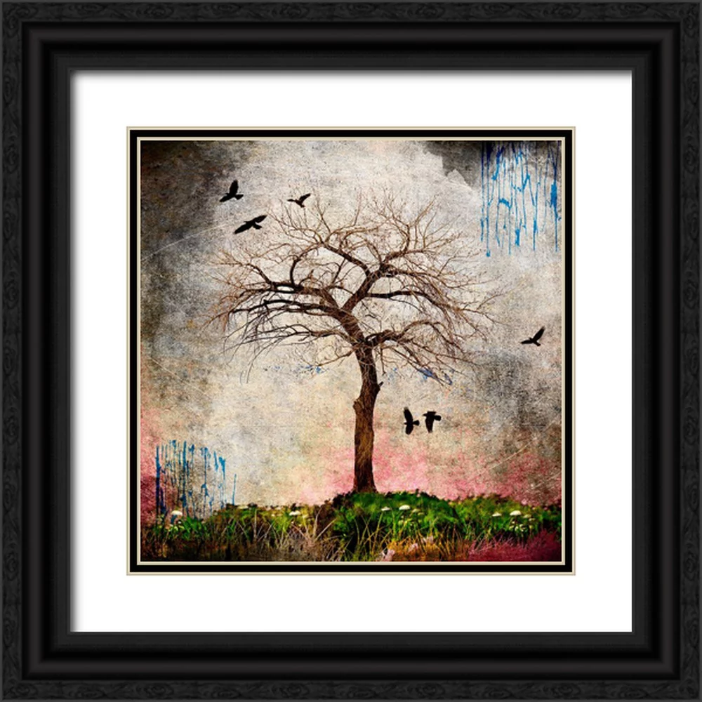 LightBoxJournal 12x12 Black Ornate Wood Framed with Double Matting Museum Art Print Titled - Cottonwood Tree Part 08