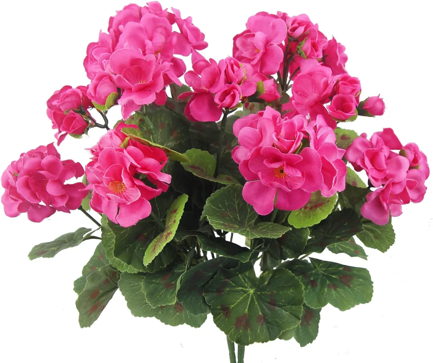 Morttic 2 Pcs Artificial Geraniums Outdoor Silk Flowers Rose Red Artificial Geranium Bush Faux Flowers Red Geraniums for Floral Home Decor Indoor Garden Patio Grave Cemetary Vase Table Centerpiece