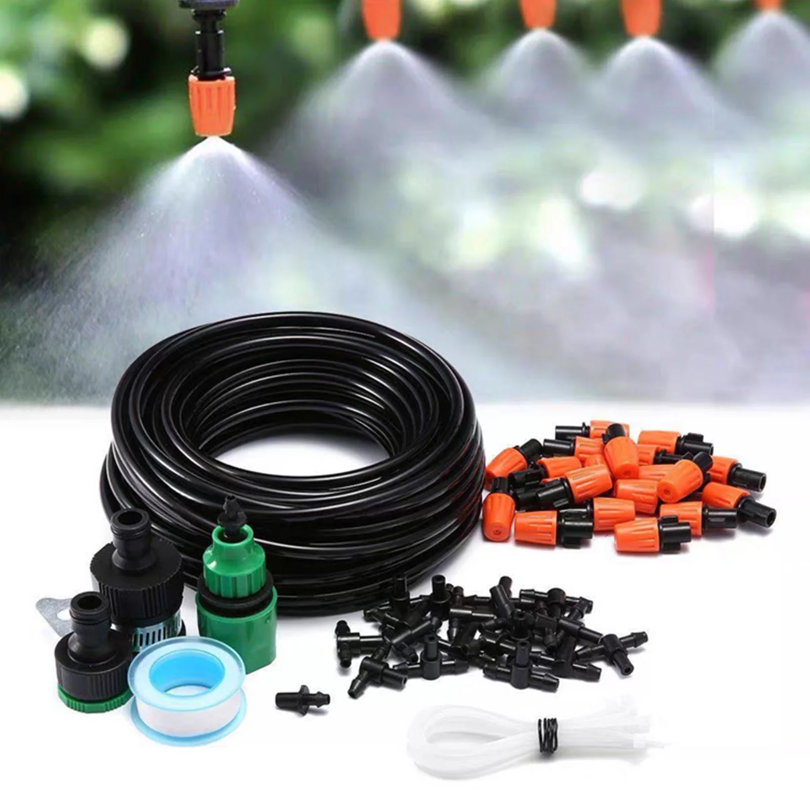 Automatic Drip Irrigation Kit Garden Drip Irrigation System Automatic Micro Spraying Watering Kits Irrigation Atomization System 40m/1574.8in