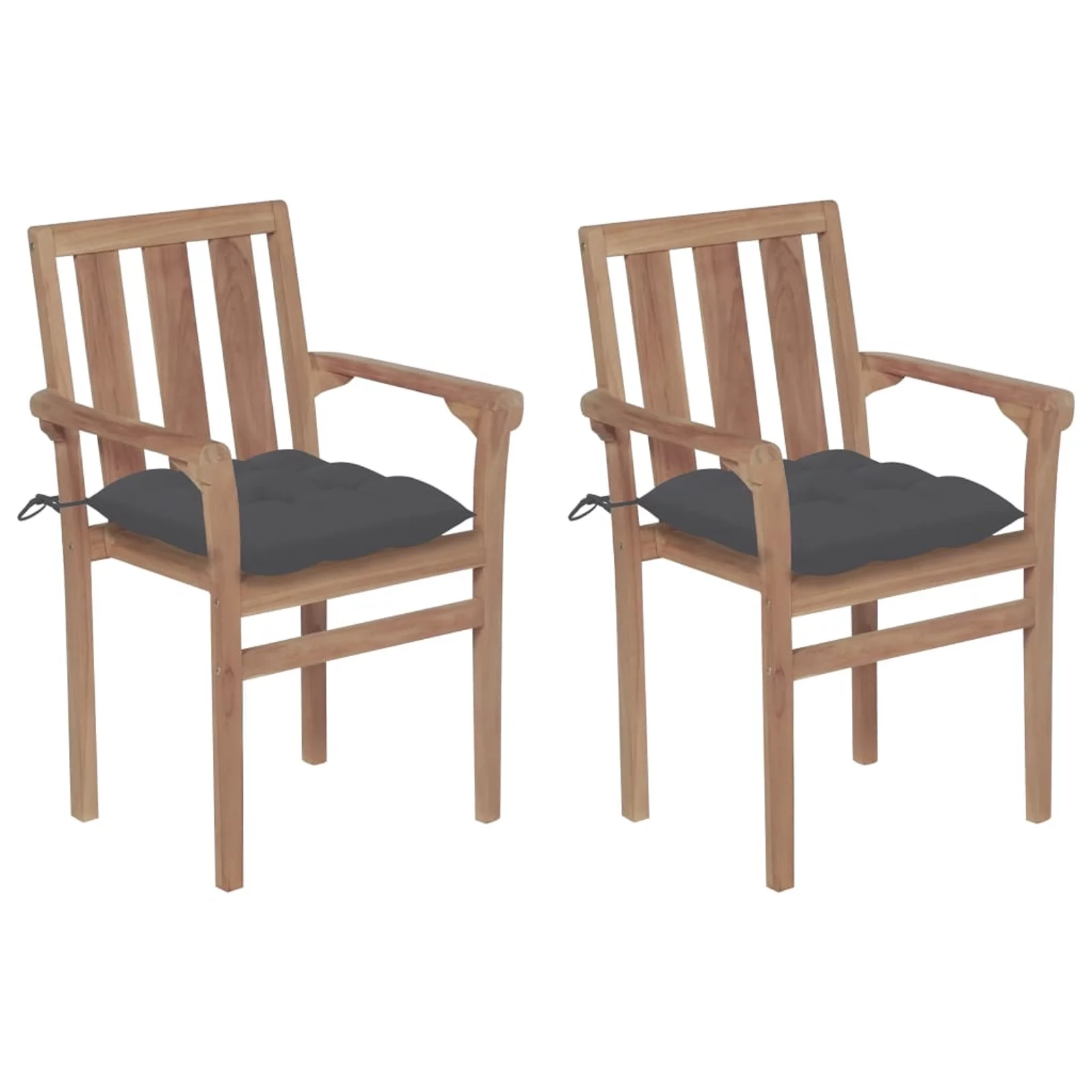 ametoys Patio Chairs 2 pcs with Anthracite Cushions Solid Teak Wood