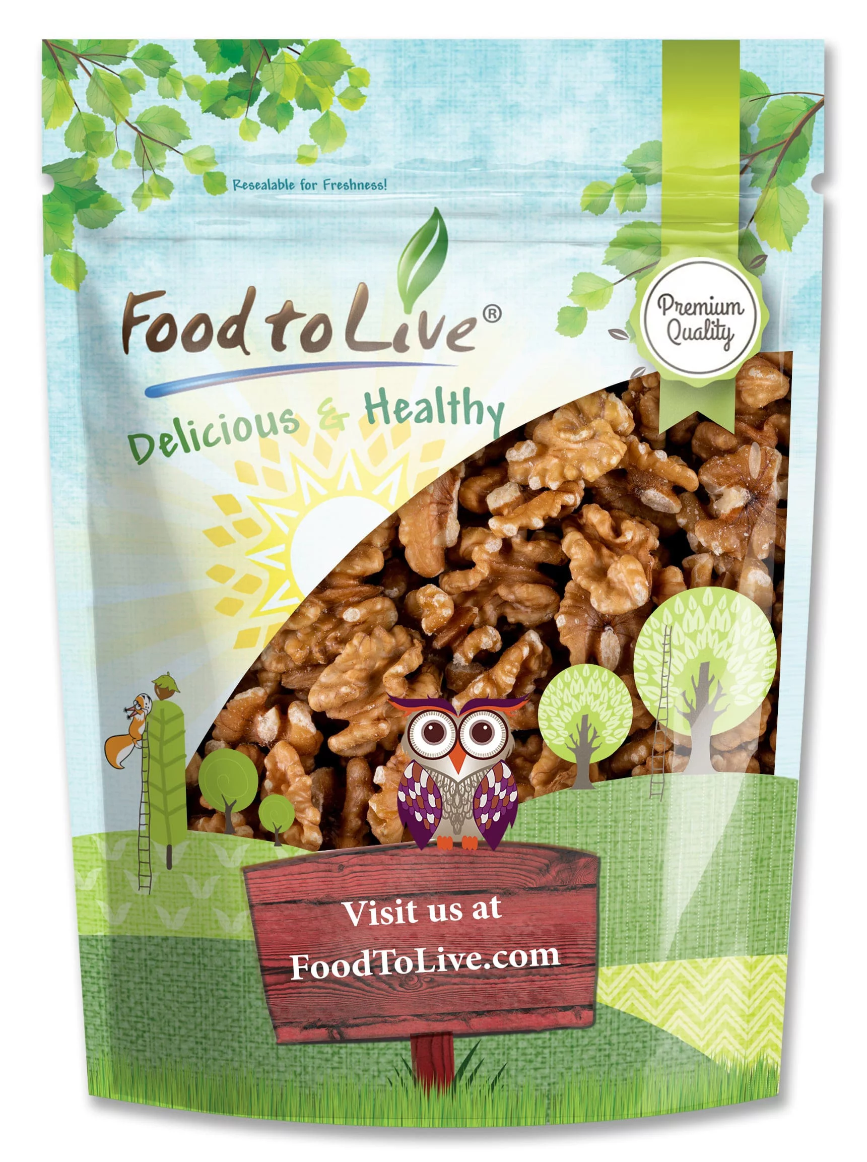Food to Live, California Walnuts, 2.5 Pounds, Kosher, Vegan