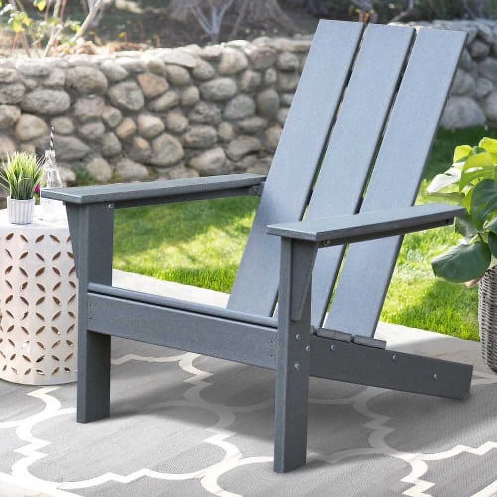 Buumin Patio All-Weather HDPE Resin Adirondack Chair,Dark Grey