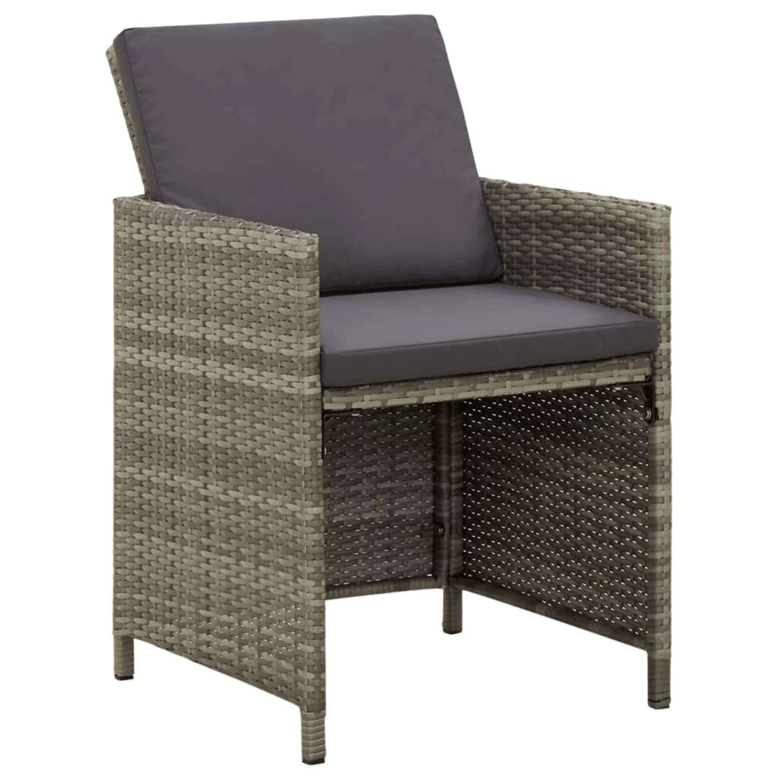 Irfora Patio Chairs with Cushions 4 pcs Poly Rattan Gray