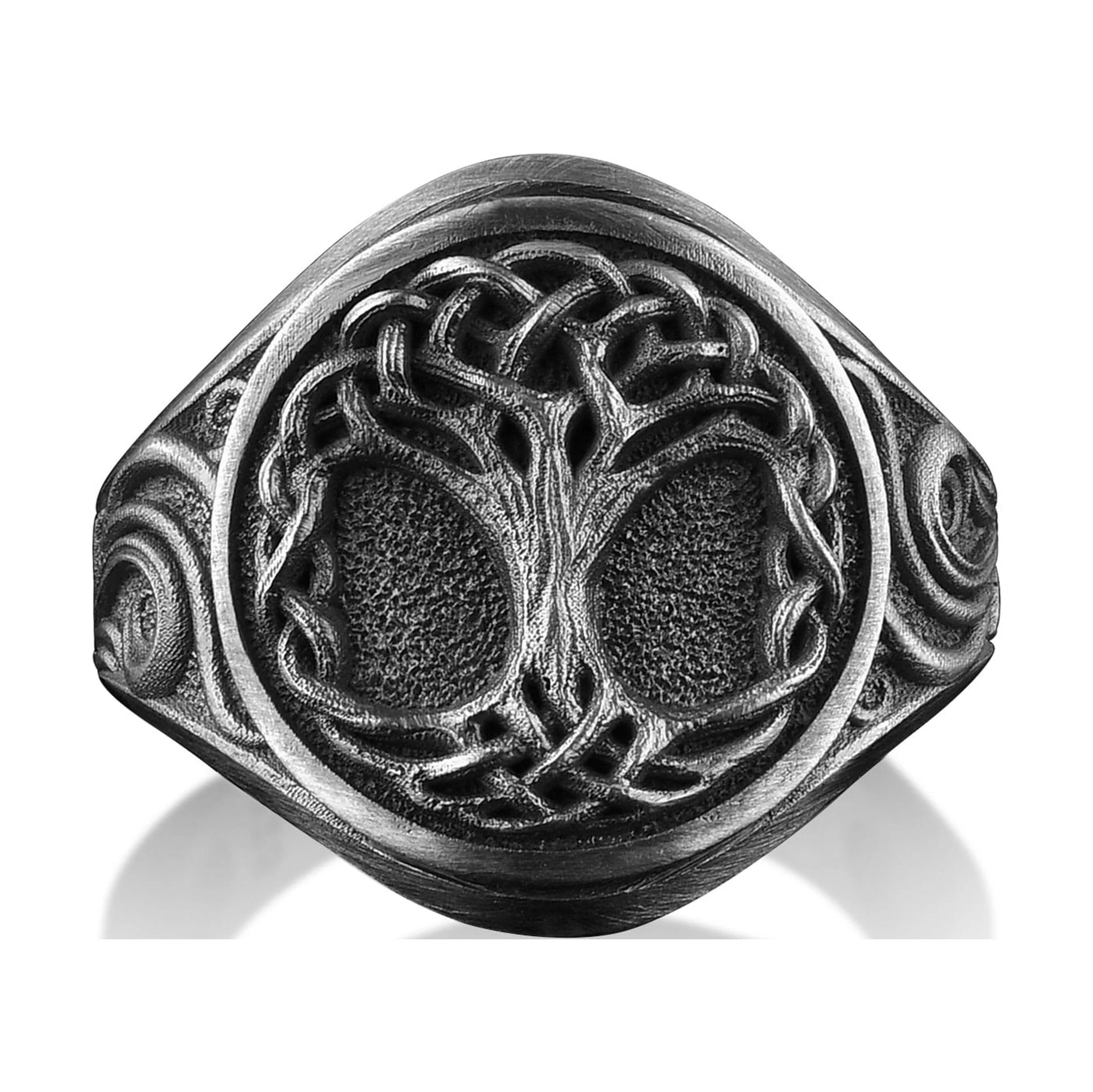 Handmade Family Tree Sterling Silver Ring, Viking Yggdrasill Boho Men Ring, Tree Life Signet 925 Silver Men Ring, Scandinavian Men Jewelry
