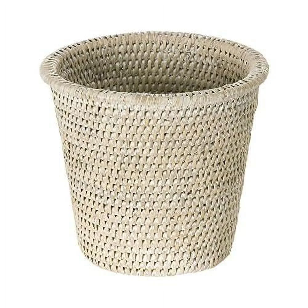 1080026 La Jolla Rattan Planter, Small, White Wash