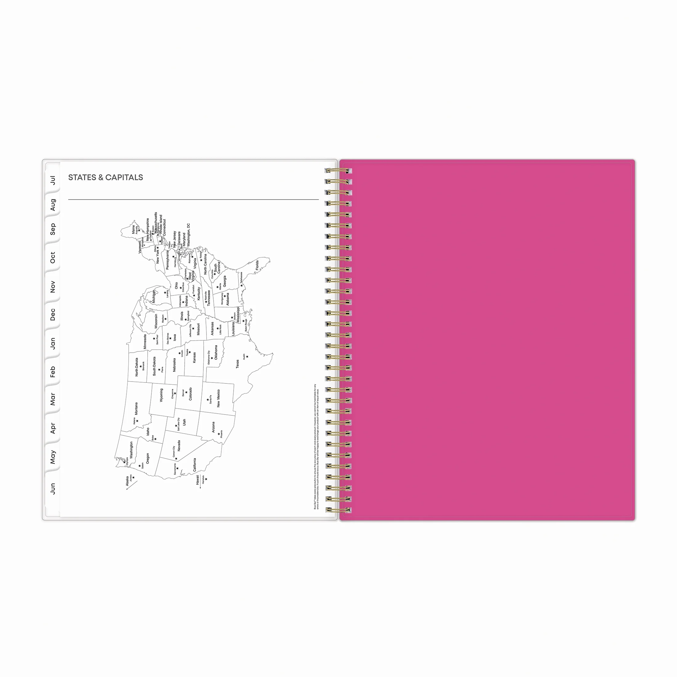 2024-25 Weekly Monthly Planner, 8.5x11, by Blue Sky, Rainbow Wave