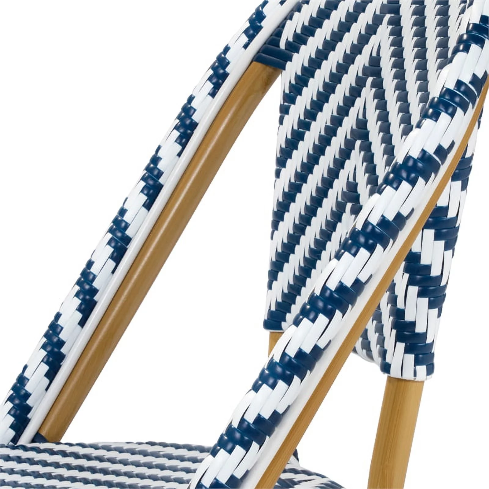 Furniture of America Acti Modern Aluminum Patio Dining Chair in Blue