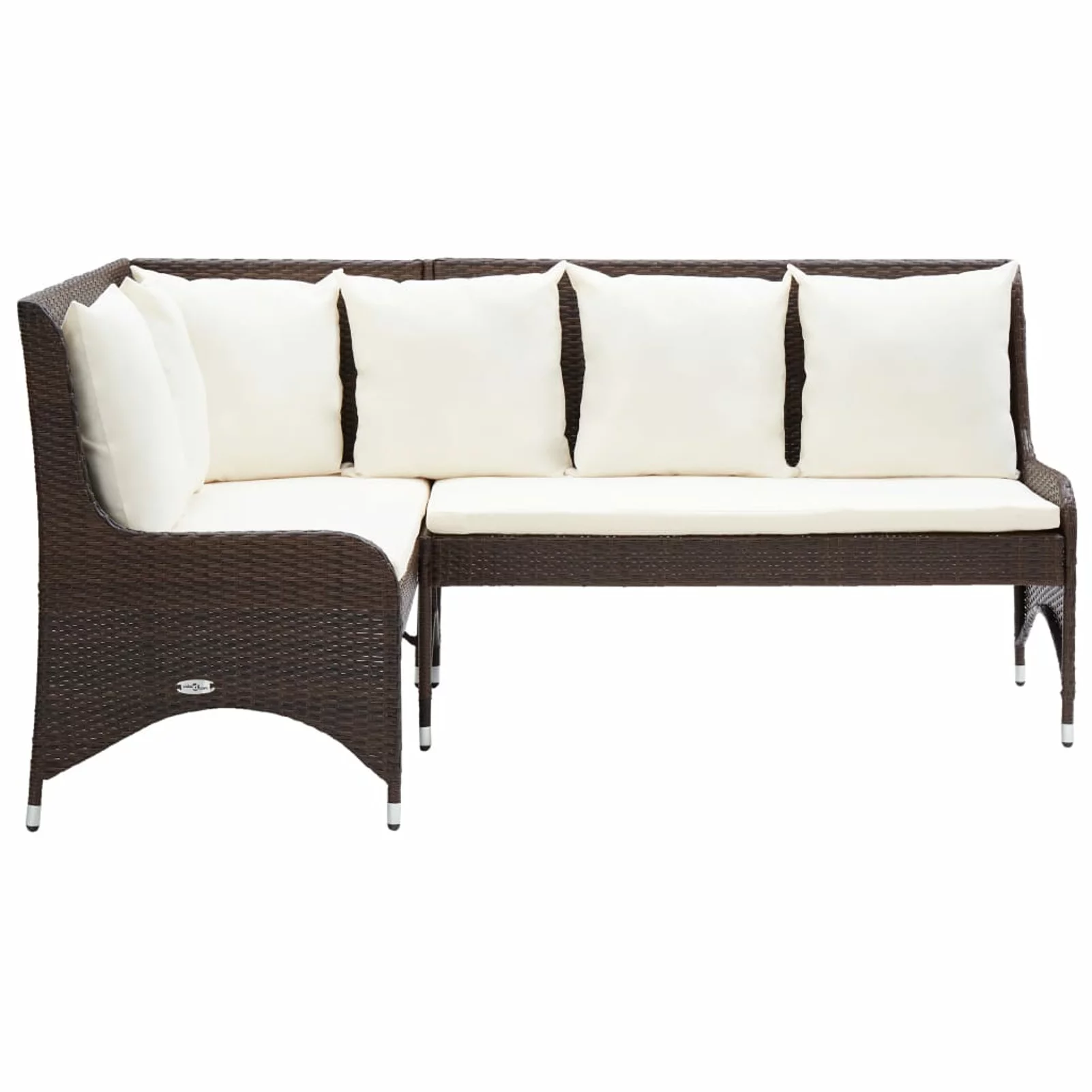 Dcenta 2 Piece Patio Corner Sofas with Cushions Left and Right Sectional Sofa Set for Garden, Balcony, Yard, Lawn, Deck