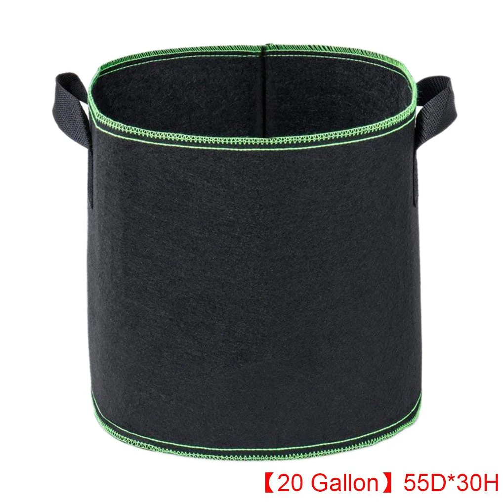 Black Planting Grow Bags 20 Gallon Cloth Pots Grow Pouches Fabric Handles Vegetables Container
