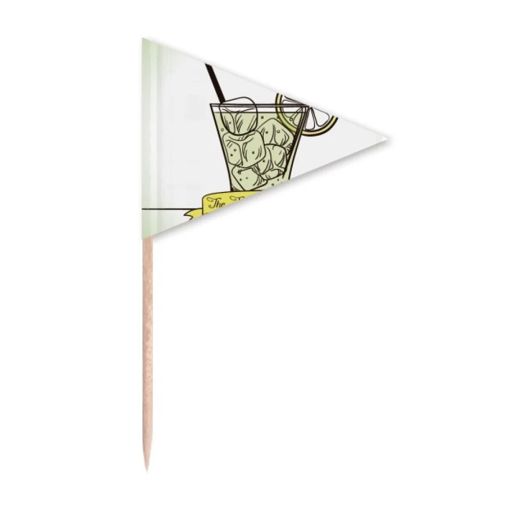 Lemon Ice Juice Tubularis Ice  Toothpick Triangle Cupcake Toppers Flag