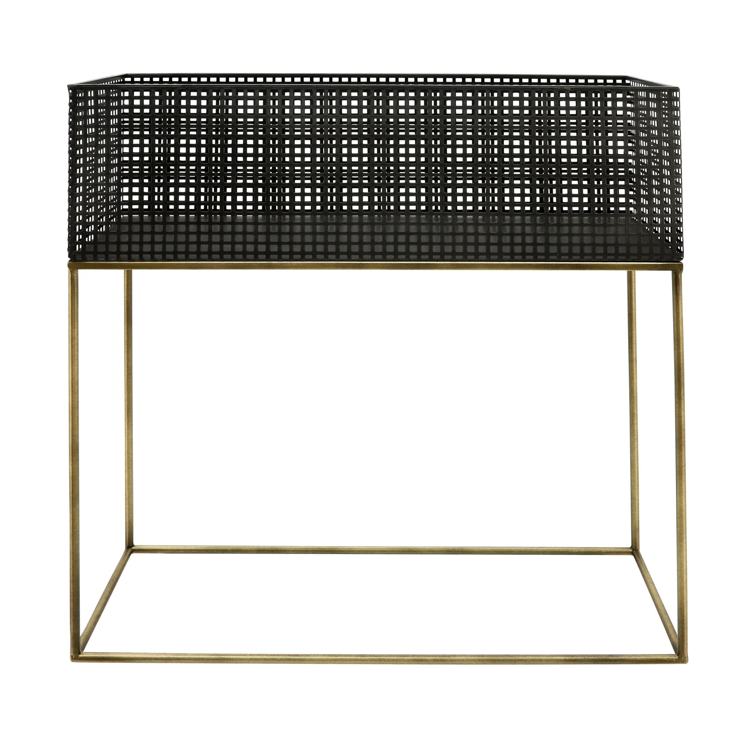 DremFaryoyo METAL  S/2 20/24” SQUARE PLANTERS  BLACK/GOLD