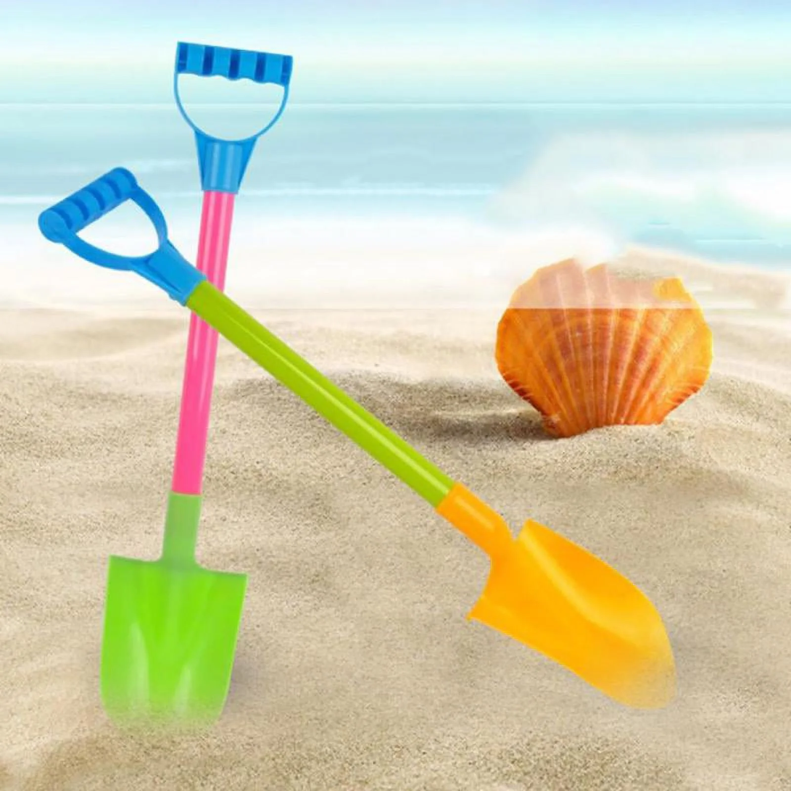 Childrens Mini Sand Spade Tools Beach Sandpit Holiday Toy Pack of 2 Pcs