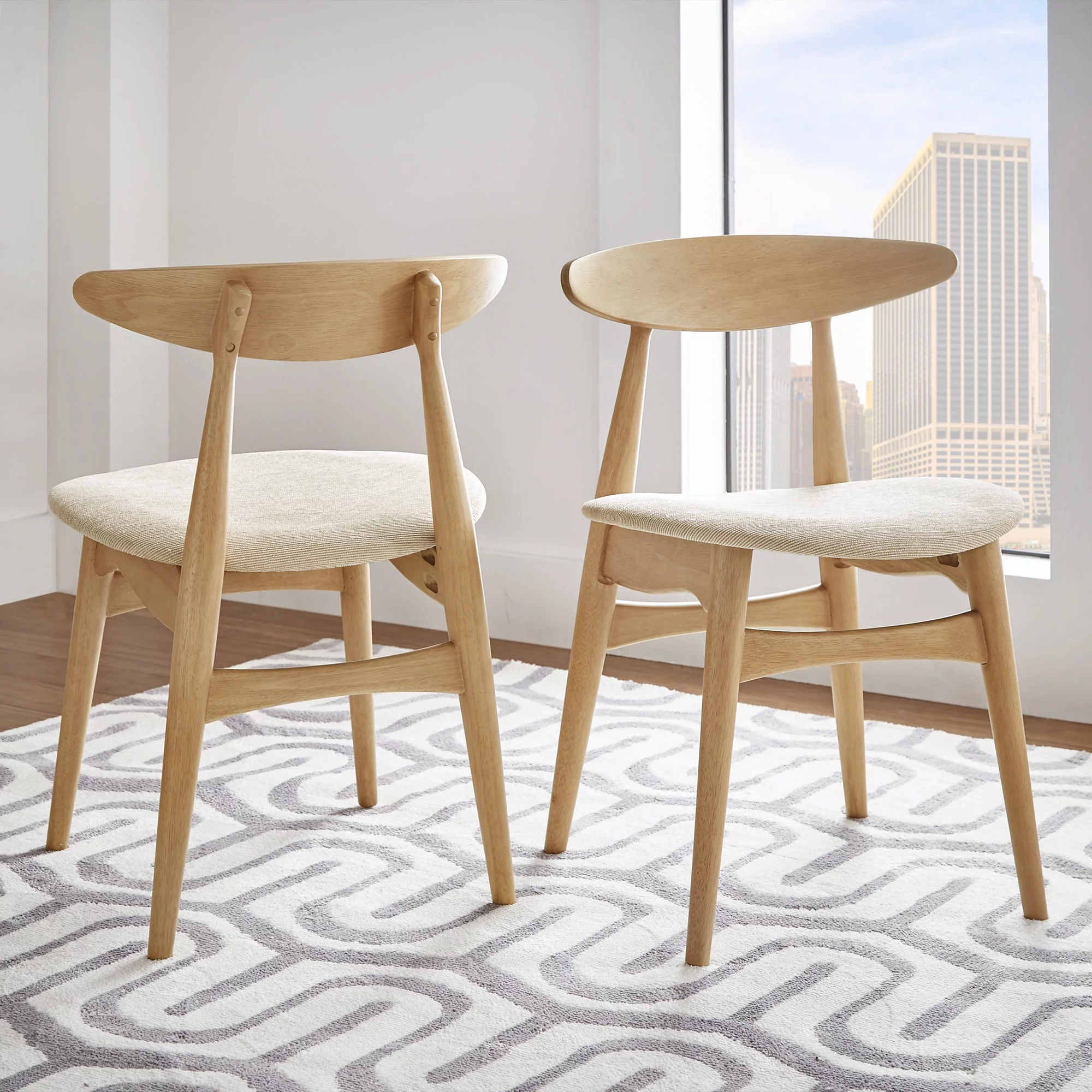 Weston Home Arne Dining Chair, Set of 2 ,Beige