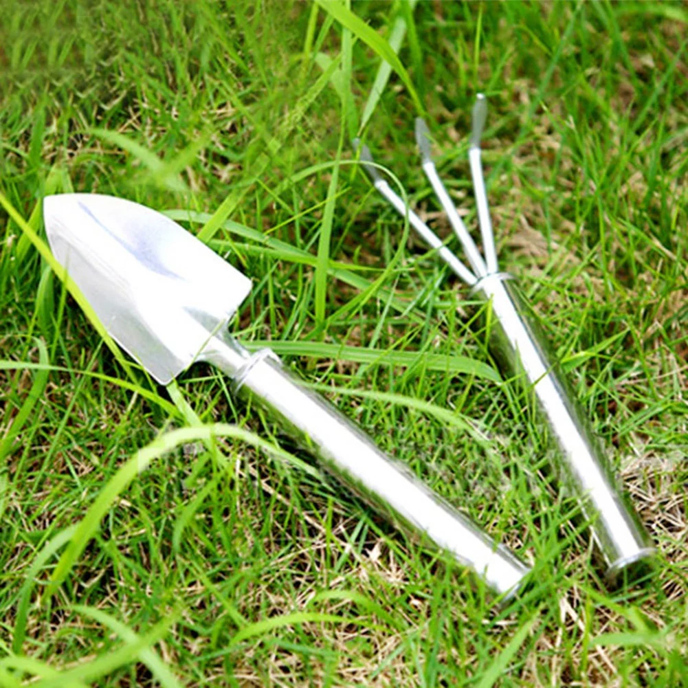 Garden Rake Stainless Steel Small Garden Shovel Rake Digging Tool Flower Plant Bonsai Gardening Hand Tool