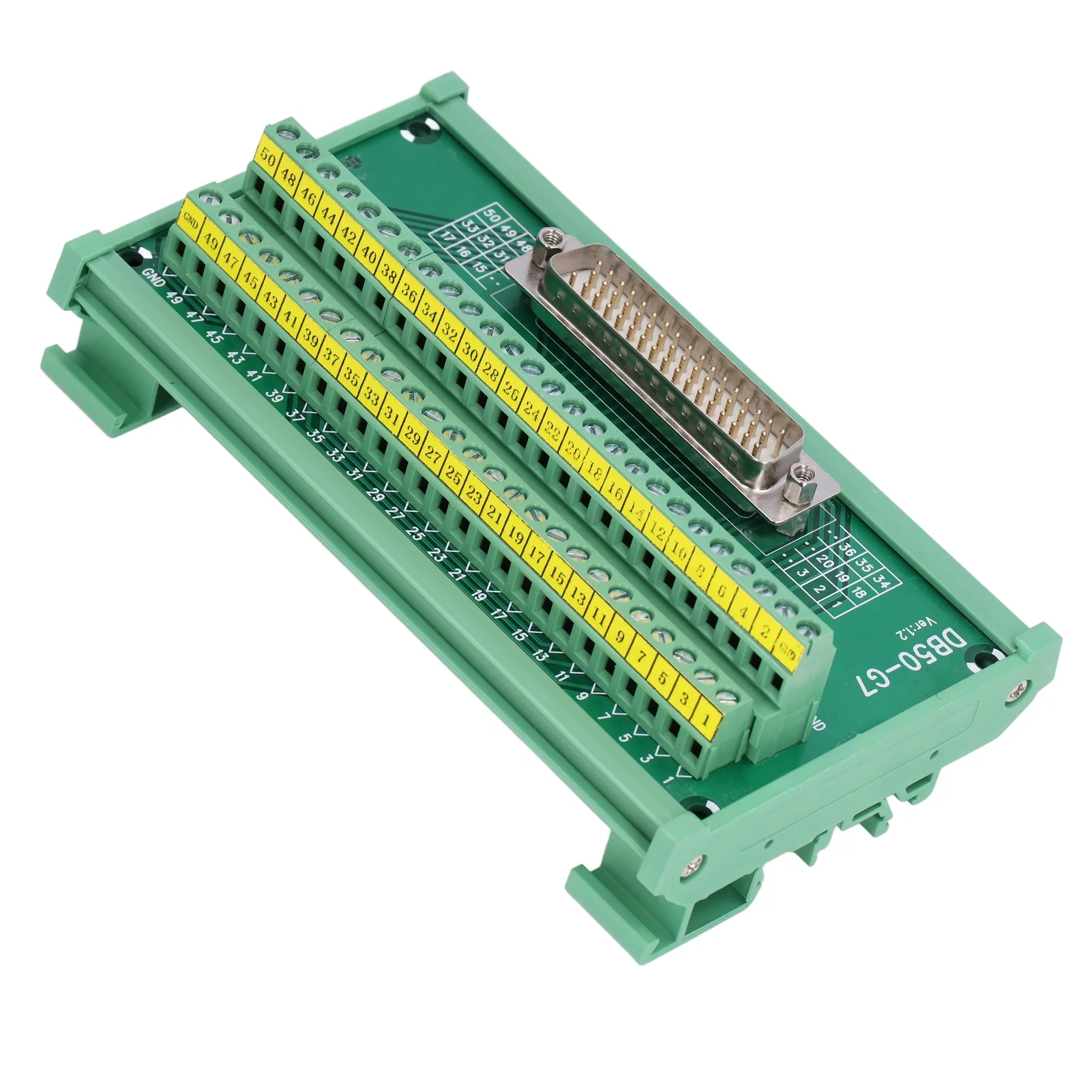 TICFOX Terminal Connector Signal Module PCB Material Distribution Module Copper Base Female Terminals Board with Printed Label Oxidation Resistant DC 60V