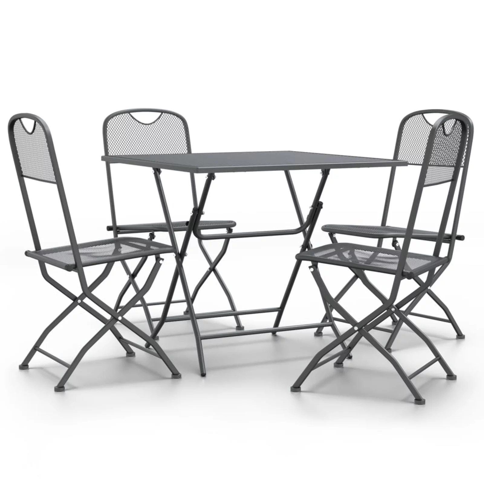 Aibecy 5 Piece Patio Dining Set Expanded Metal Mesh Anthracite