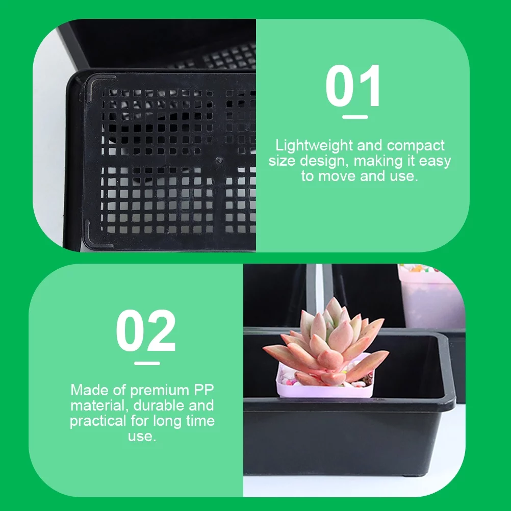 10 Pcs Pp Pots for Seedlings Garden & Decor Materas Rectangular Nursery Succulents
