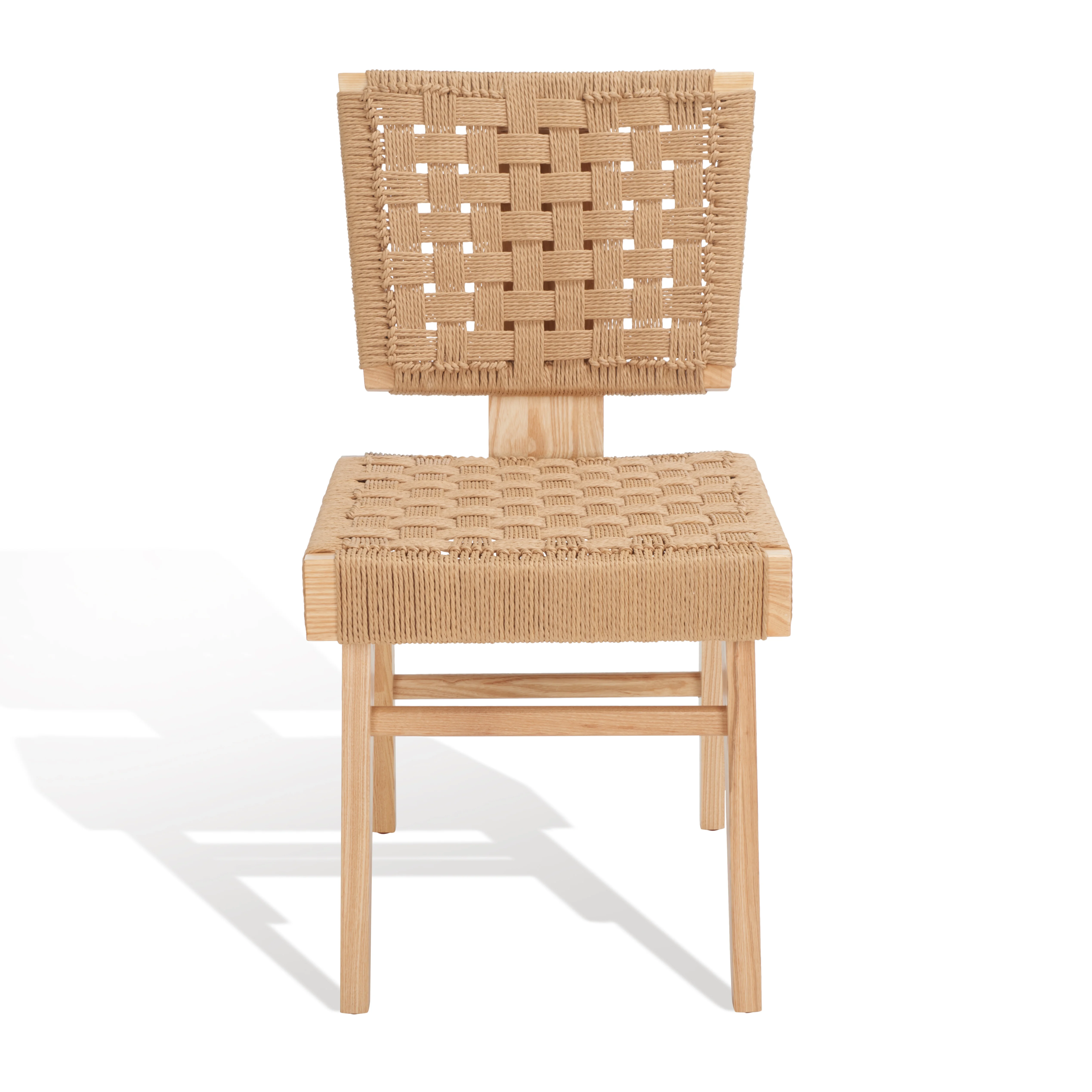 SAFAVIEH Couture Susanne Natural Woven Paper Solid Dining Side Chair, Natural (Set of 2)