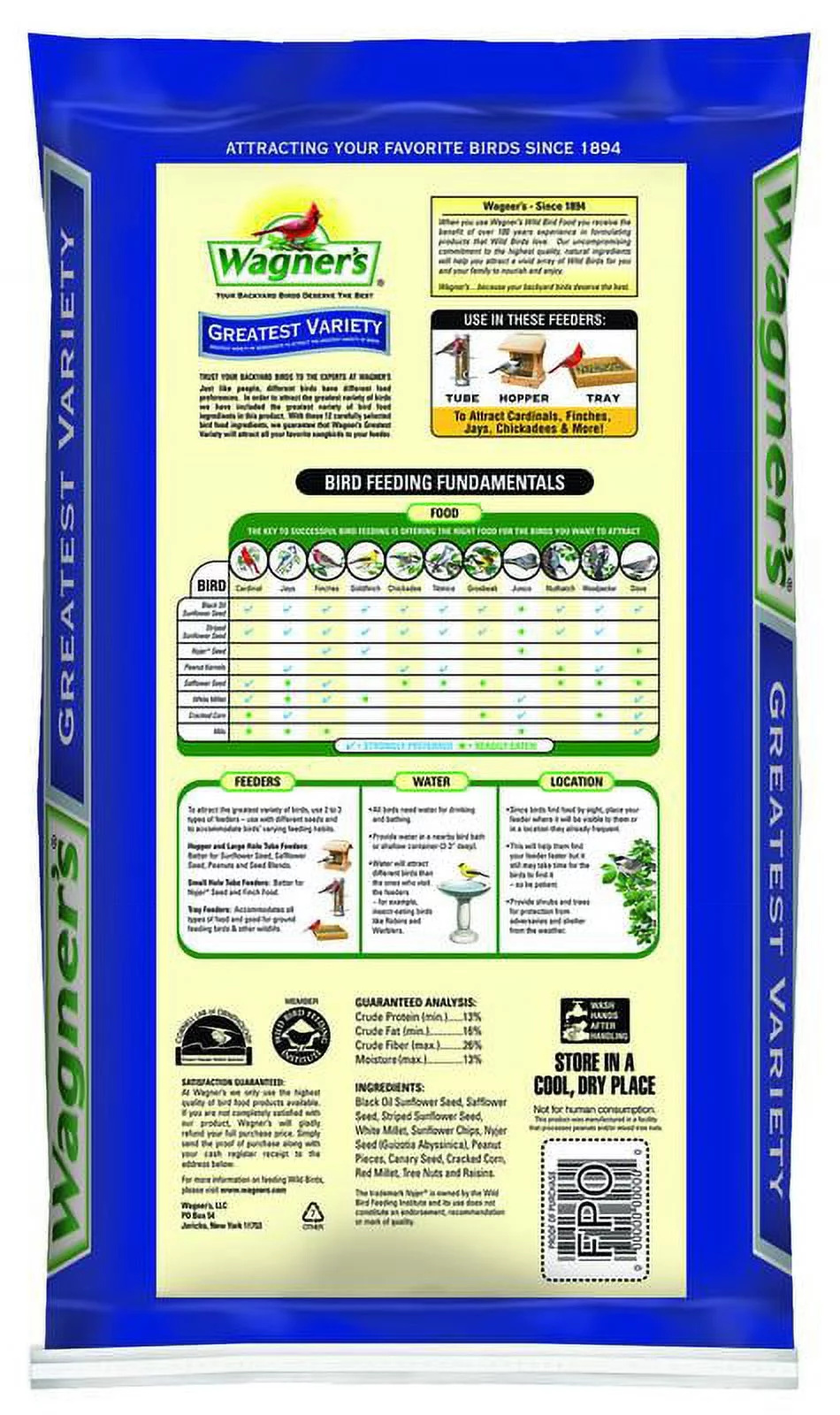 16 LB Wagner's Greatest Variety Wild Bird Food