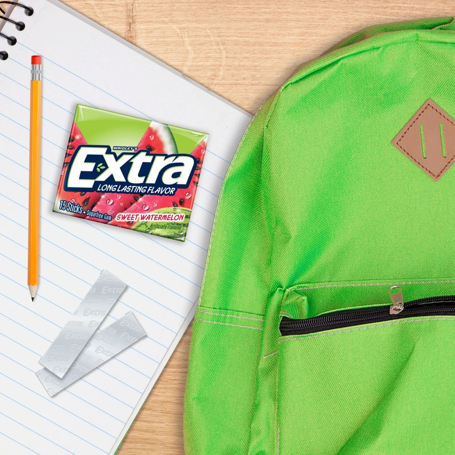 Extra Sweet Watermelon Sugar Free Bulk Chewing Gum, 15 Pc, 10 Ct